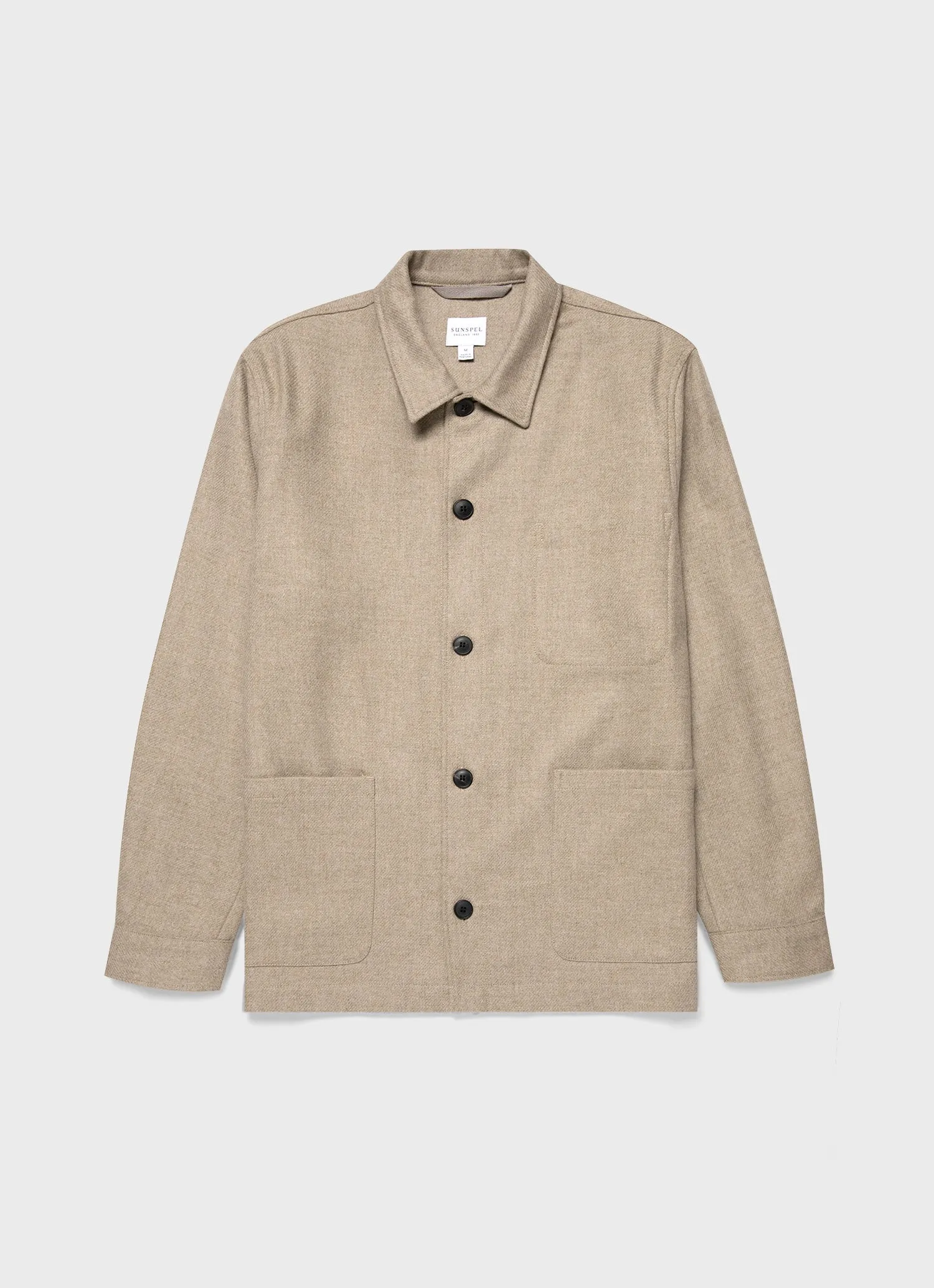 Men's Wool Twin Pocket Jacket in Sandstone sold by Sunspel