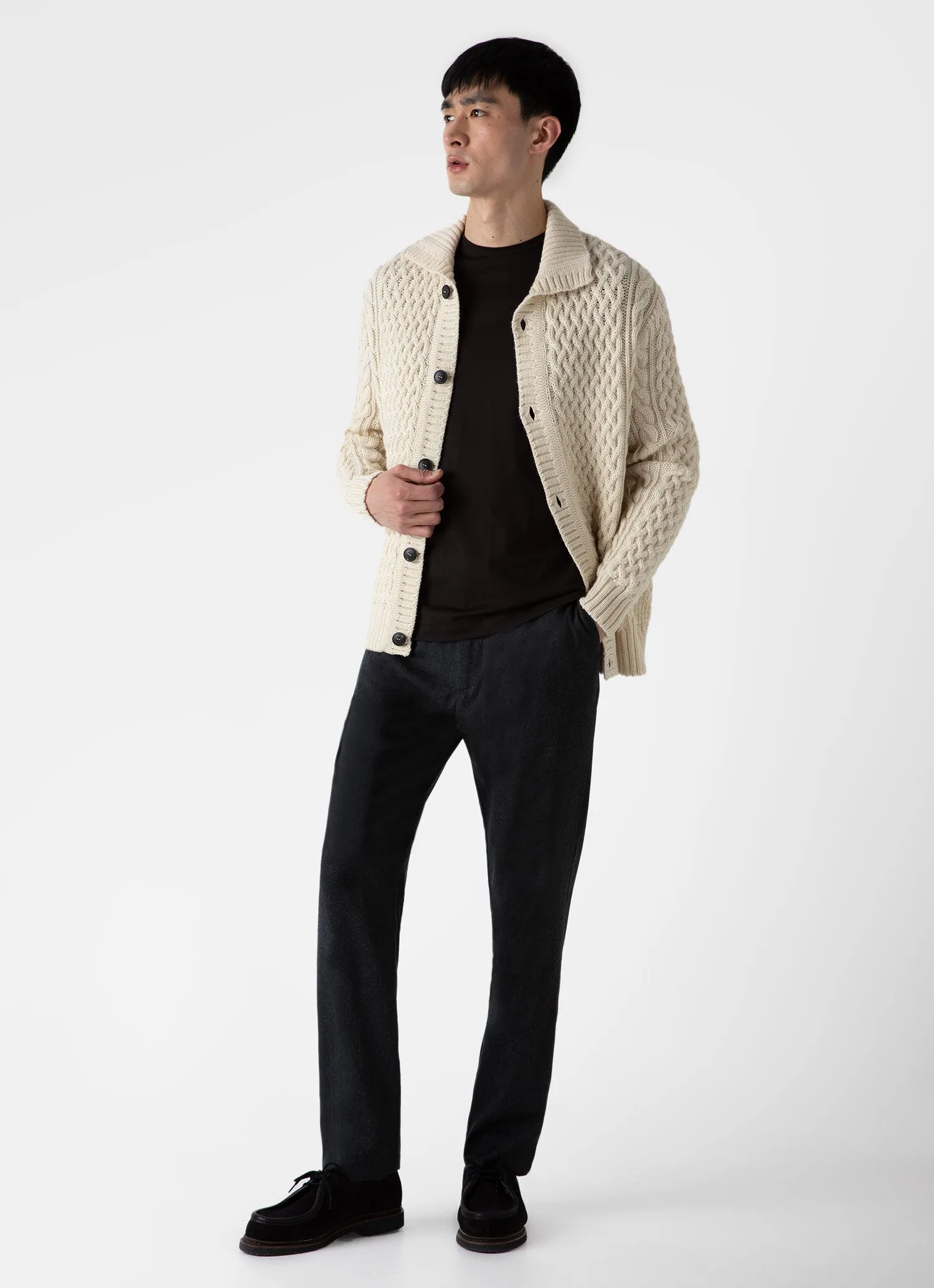 Men's Classic T-shirt in Coffee sold by Sunspel product image thumbnail 3