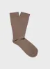Men's Cotton Socks in Brown Melange sold by Sunspel