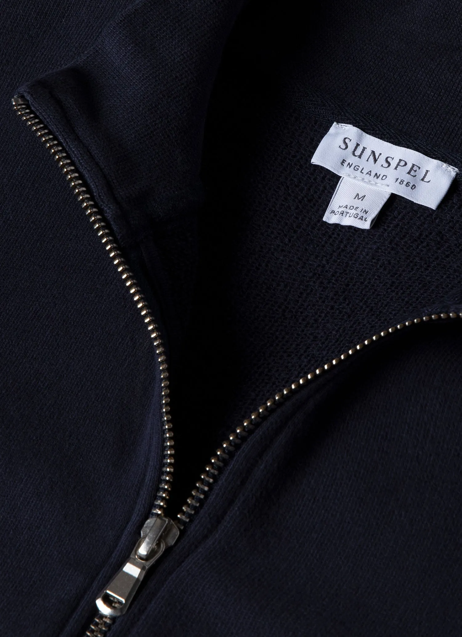 Men's Half Zip Loopback Sweatshirt in Navy sold by Sunspel product image thumbnail 4