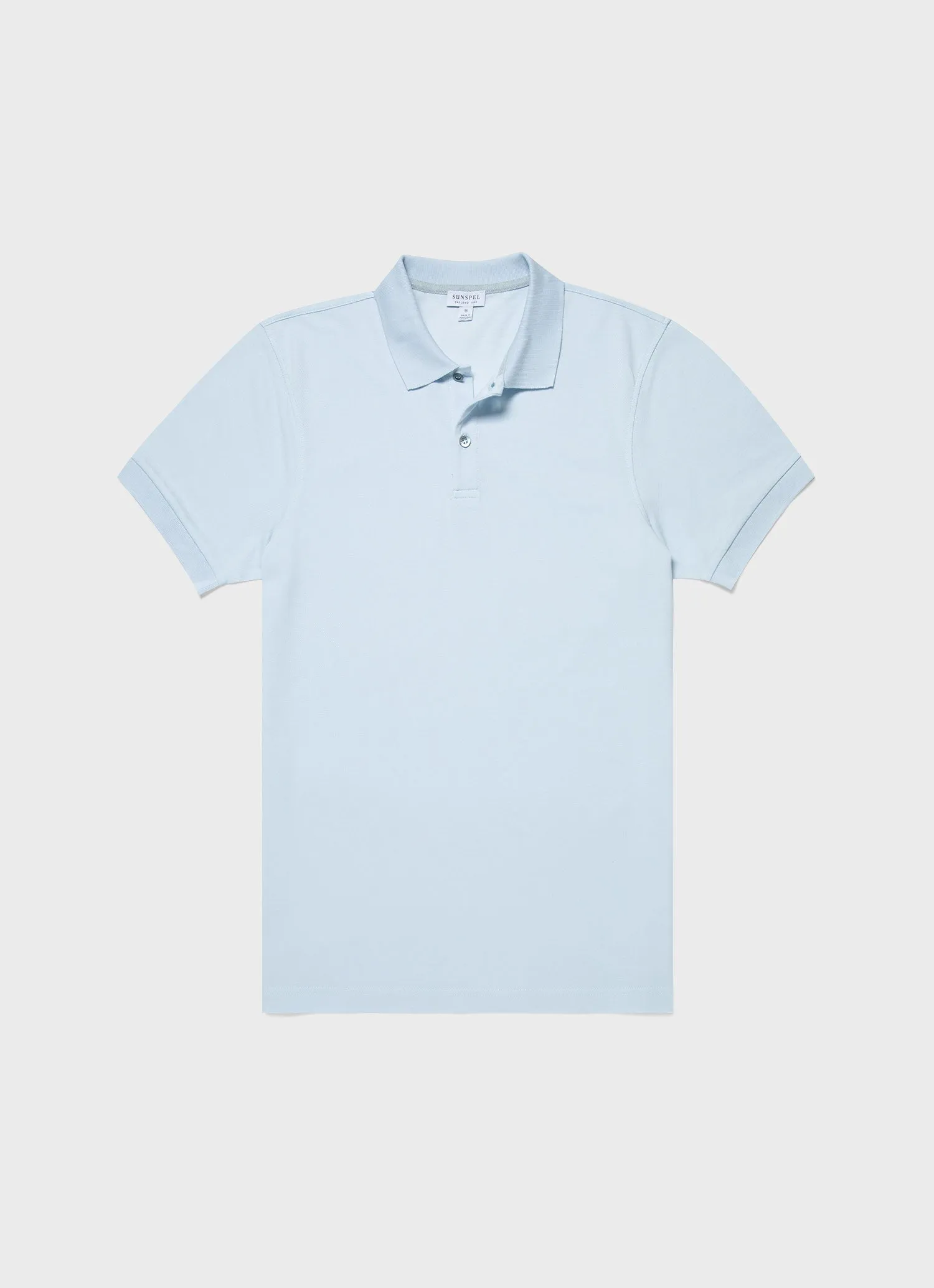 Men's Piqué Polo Shirt in Light Blue sold by Sunspel
