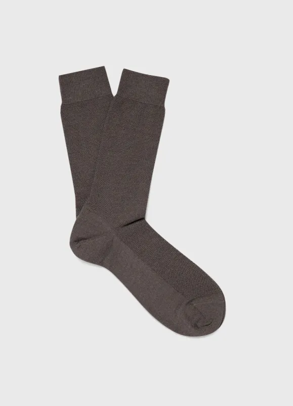 Men's Merino Wool Waffle Socks in Cedar sold by Sunspel