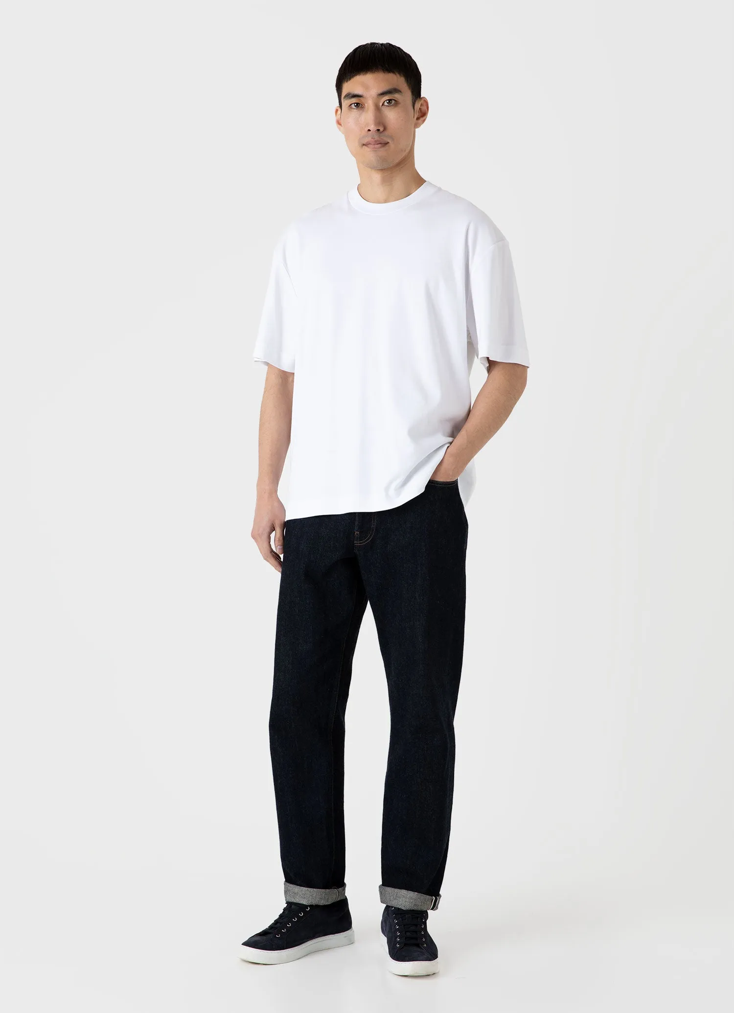 Men's Oversized Heavyweight T-shirt in White sold by Sunspel product image thumbnail 3