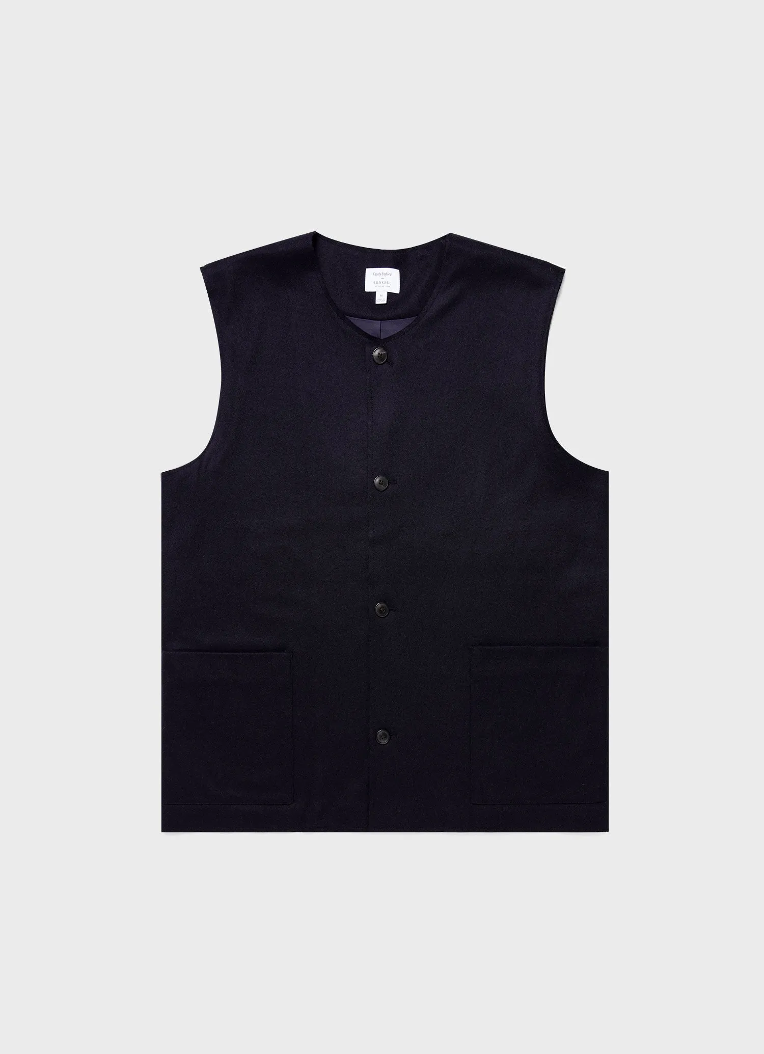Men's Sunspel x Casely-Hayford Waistcoat in Navy sold by Sunspel