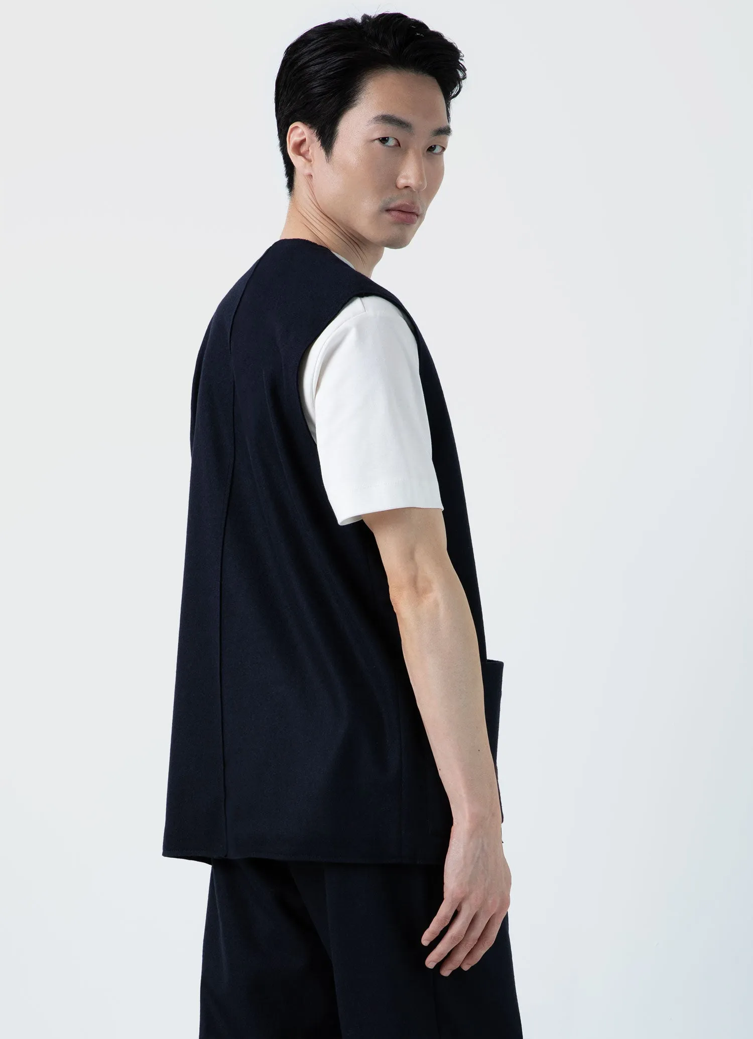 Men's Sunspel x Casely-Hayford Waistcoat in Navy sold by Sunspel product image thumbnail 4