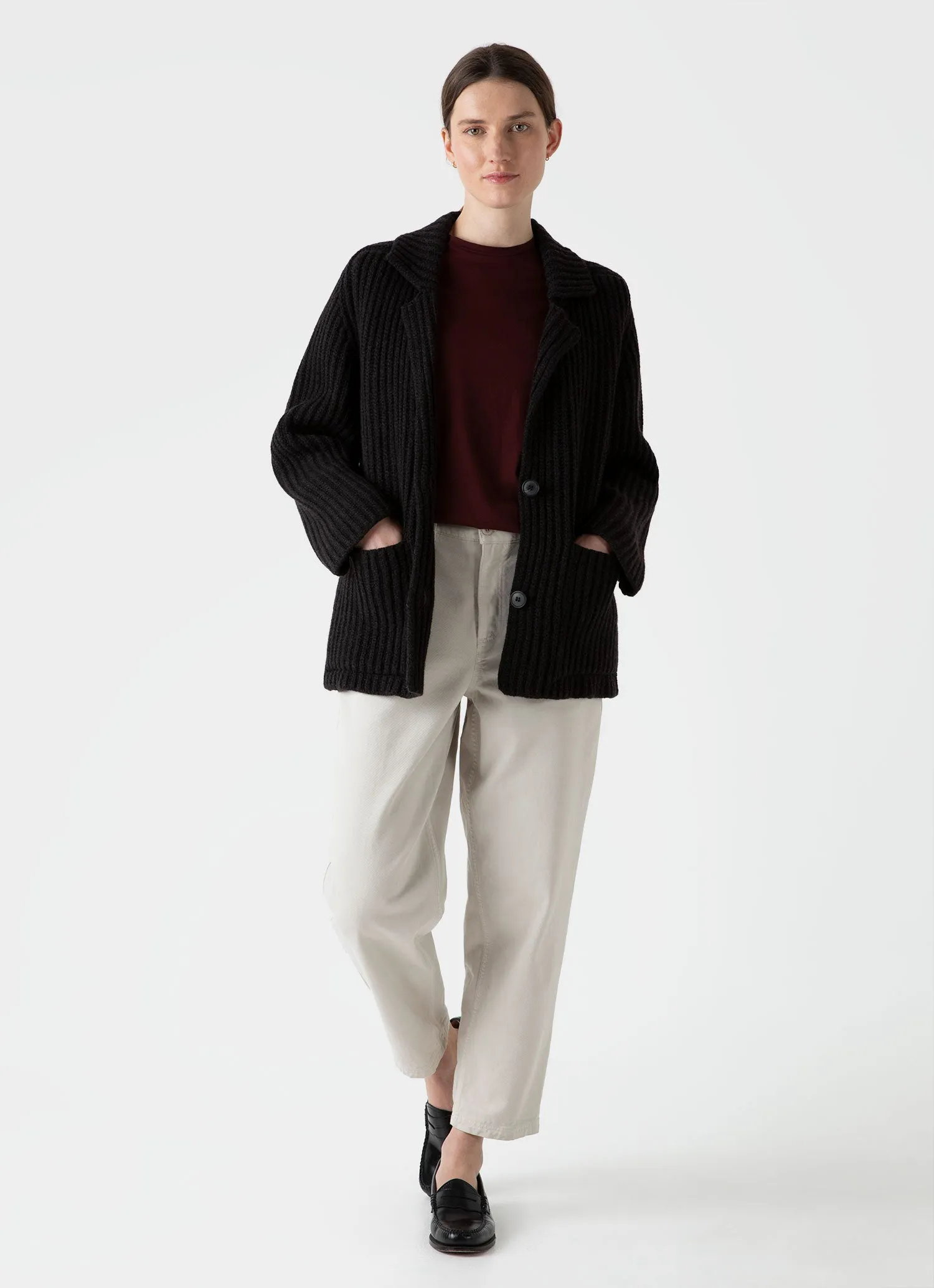 Women's Boy Fit T-shirt in Maroon sold by Sunspel product image thumbnail 2