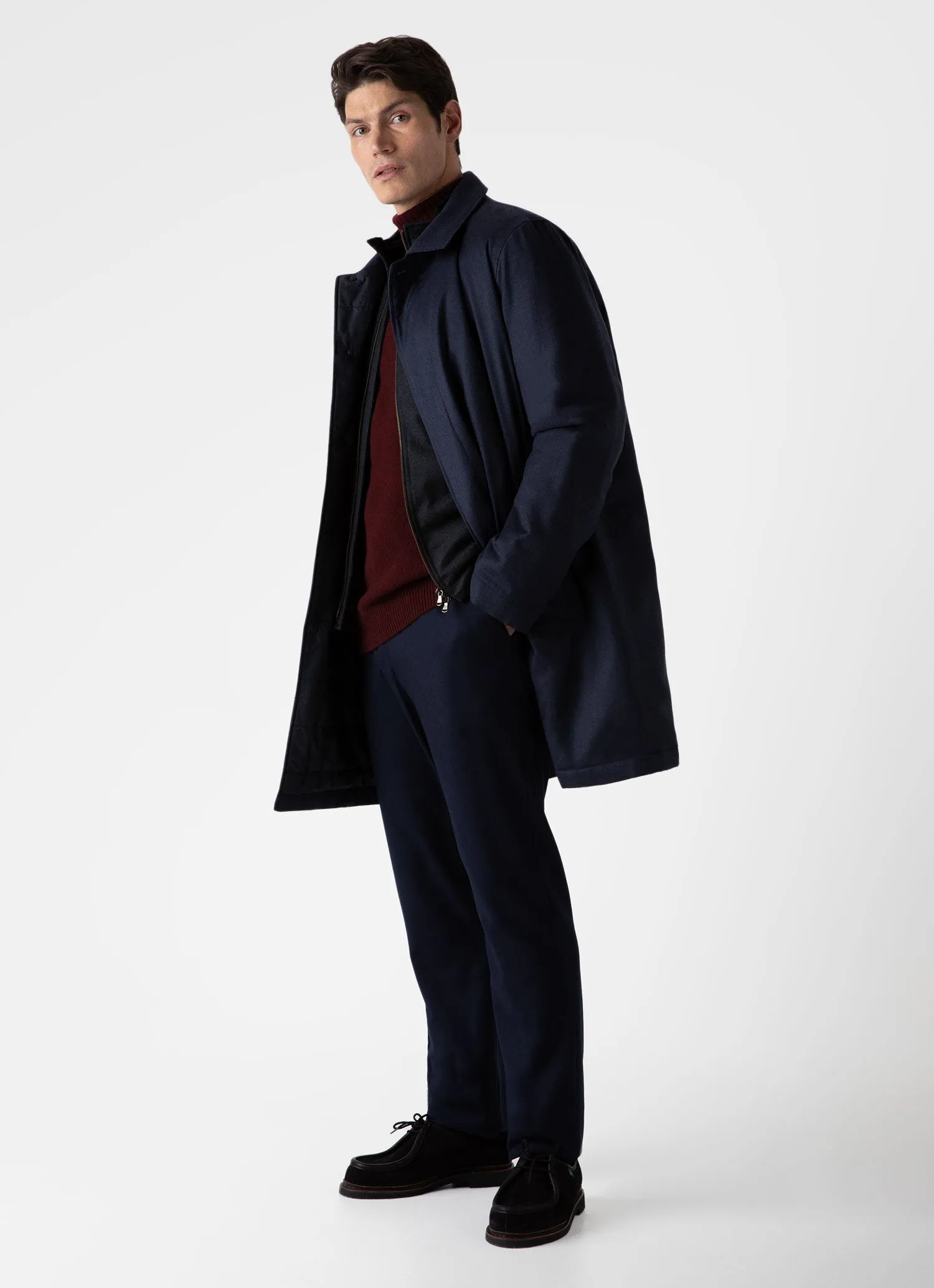 Men's Lambswool Roll Neck in Maroon sold by Sunspel product image thumbnail 3