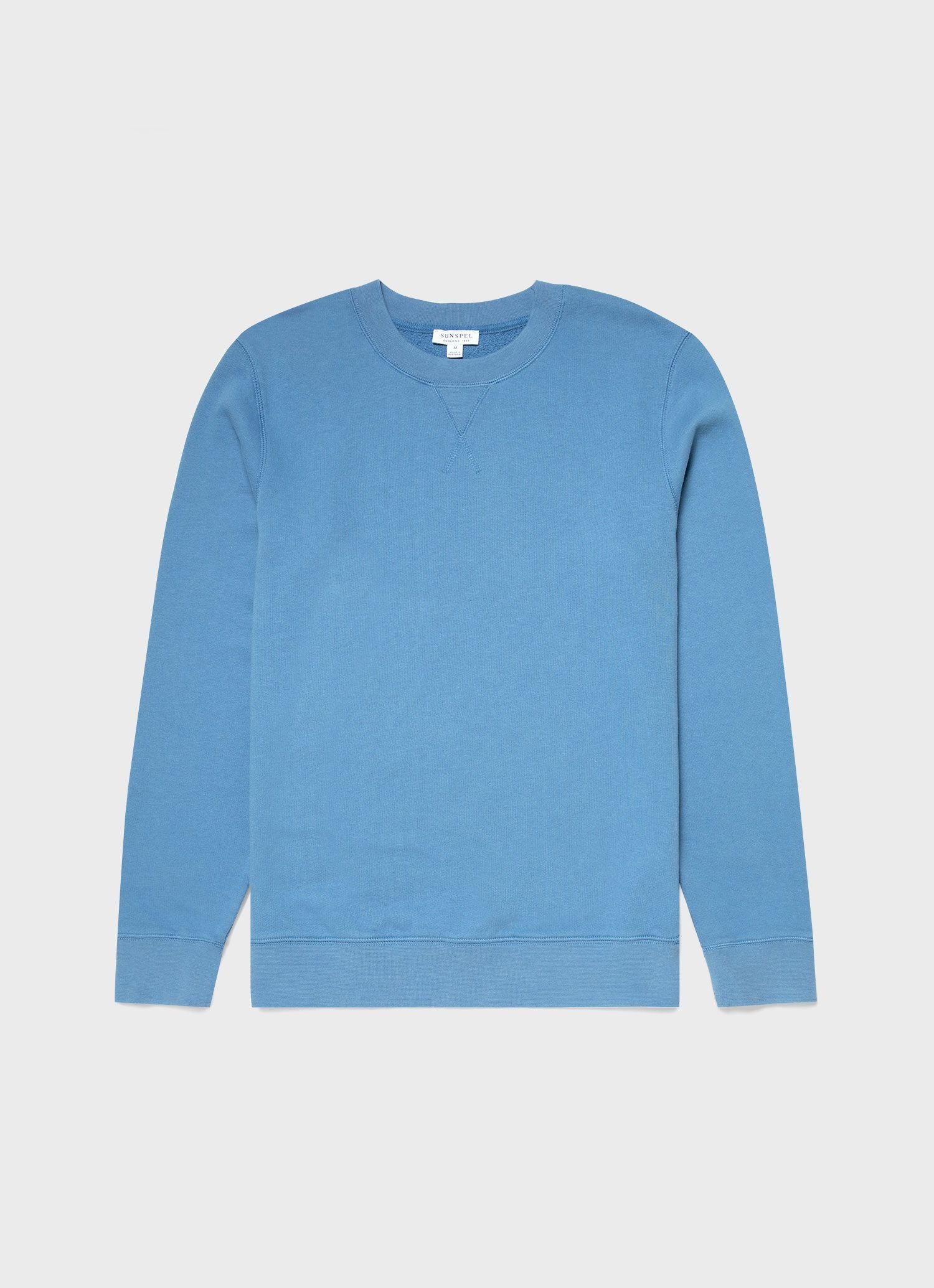 Men's Loopback Sweatshirt in Lake Blue sold by Sunspel