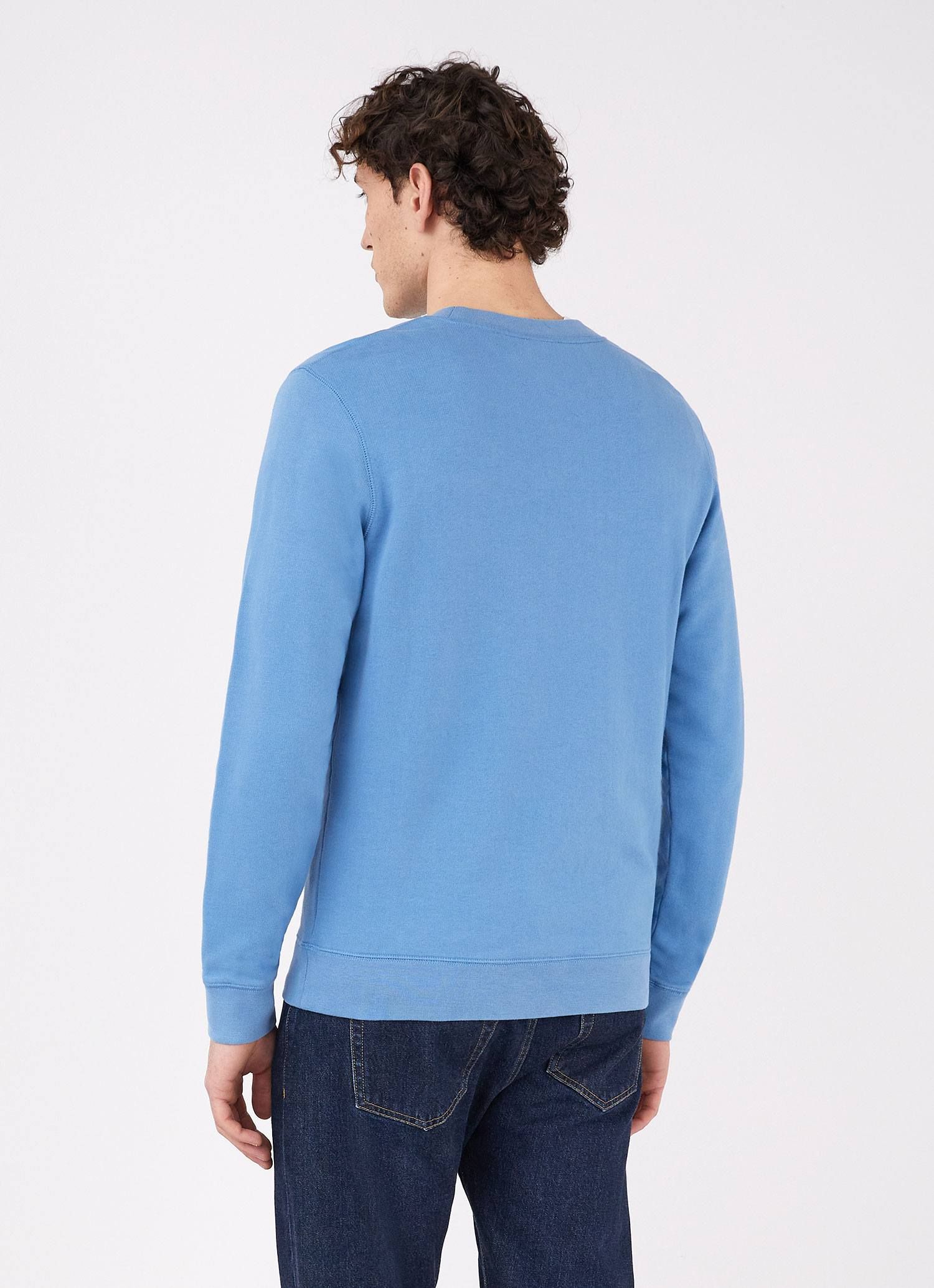 Men's Loopback Sweatshirt in Lake Blue sold by Sunspel product image thumbnail 4