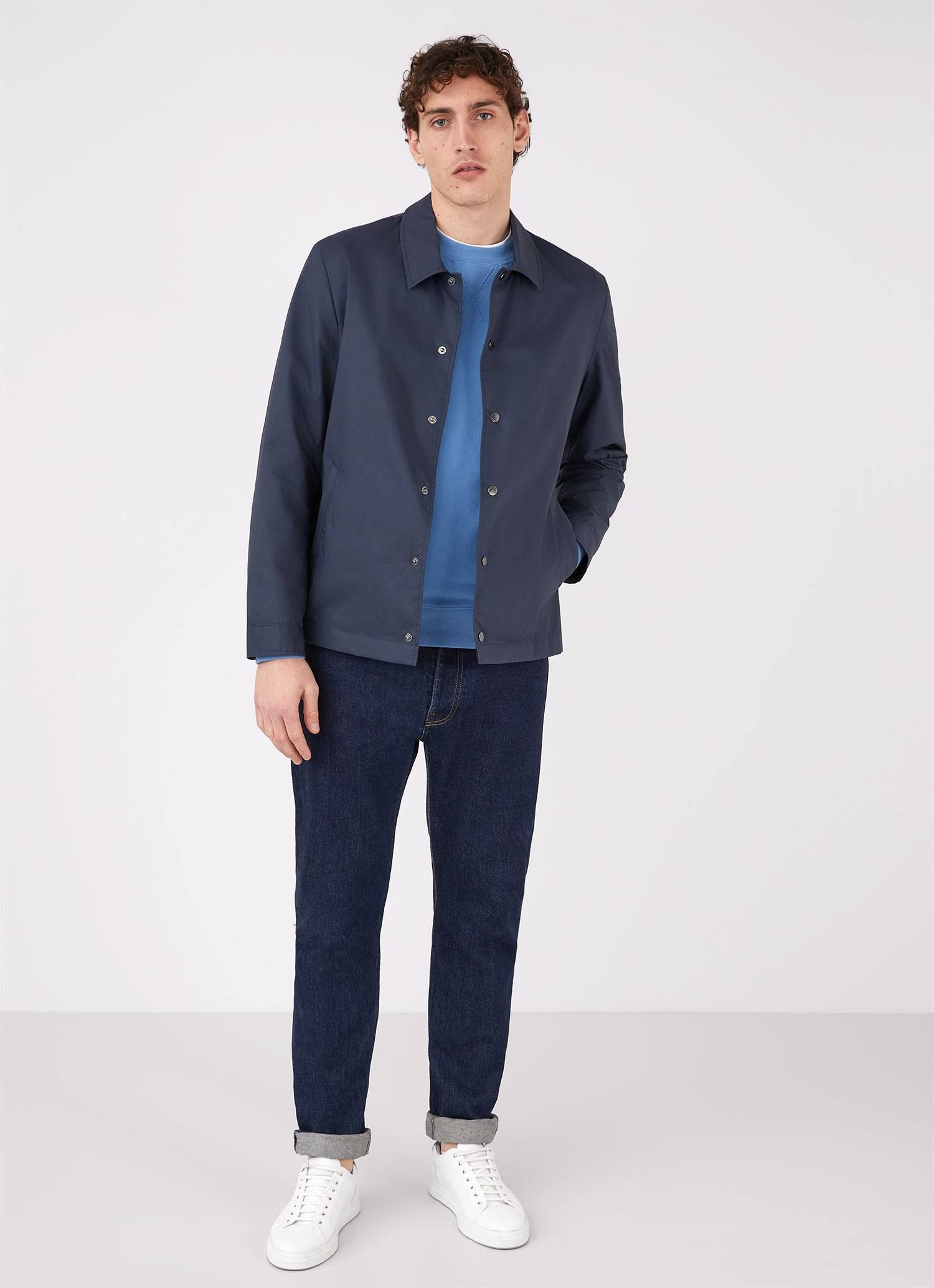 Men's Loopback Sweatshirt in Lake Blue sold by Sunspel product image thumbnail 3