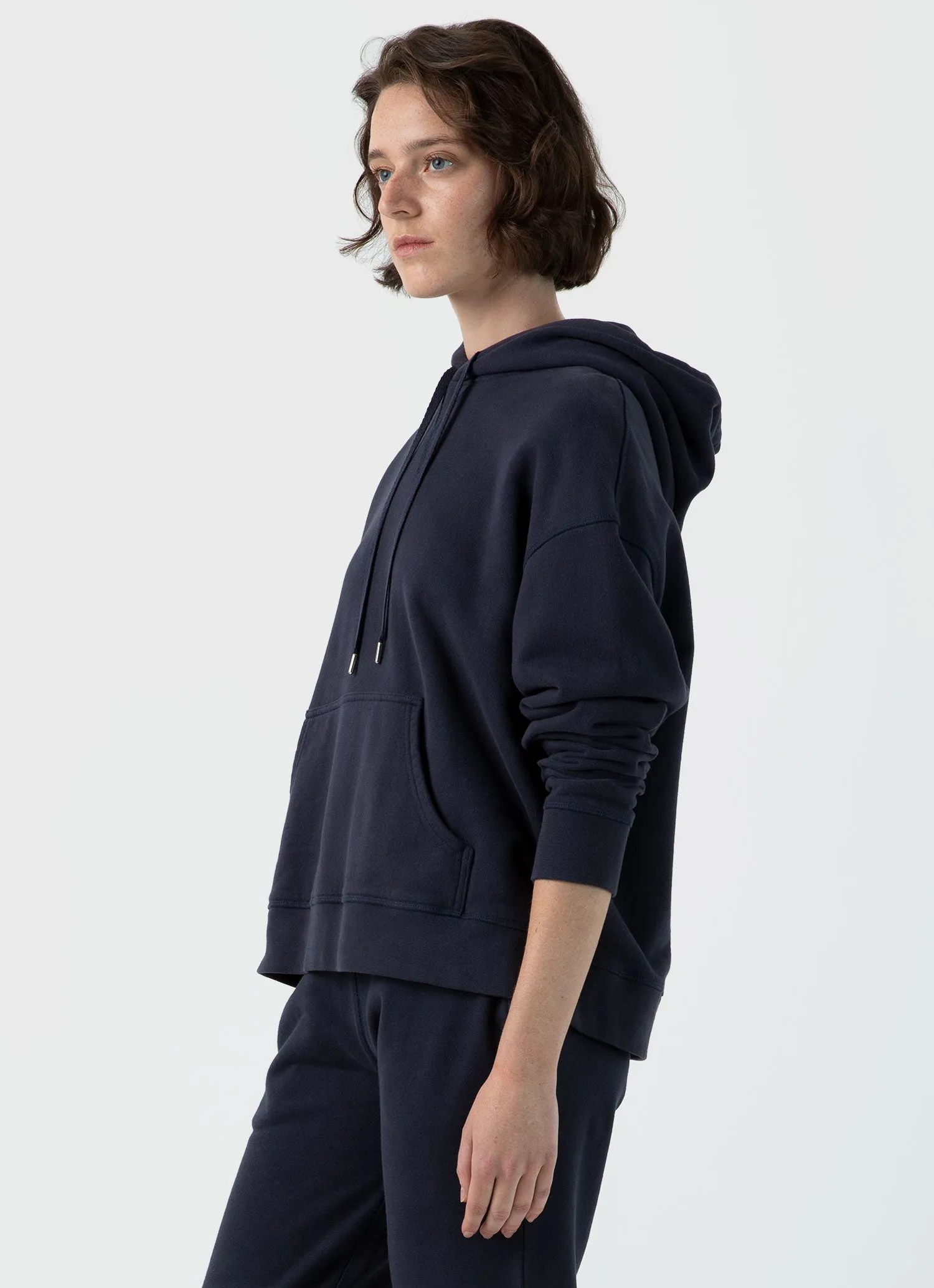Women's Loopback Hoodie in Navy sold by Sunspel product image thumbnail 3