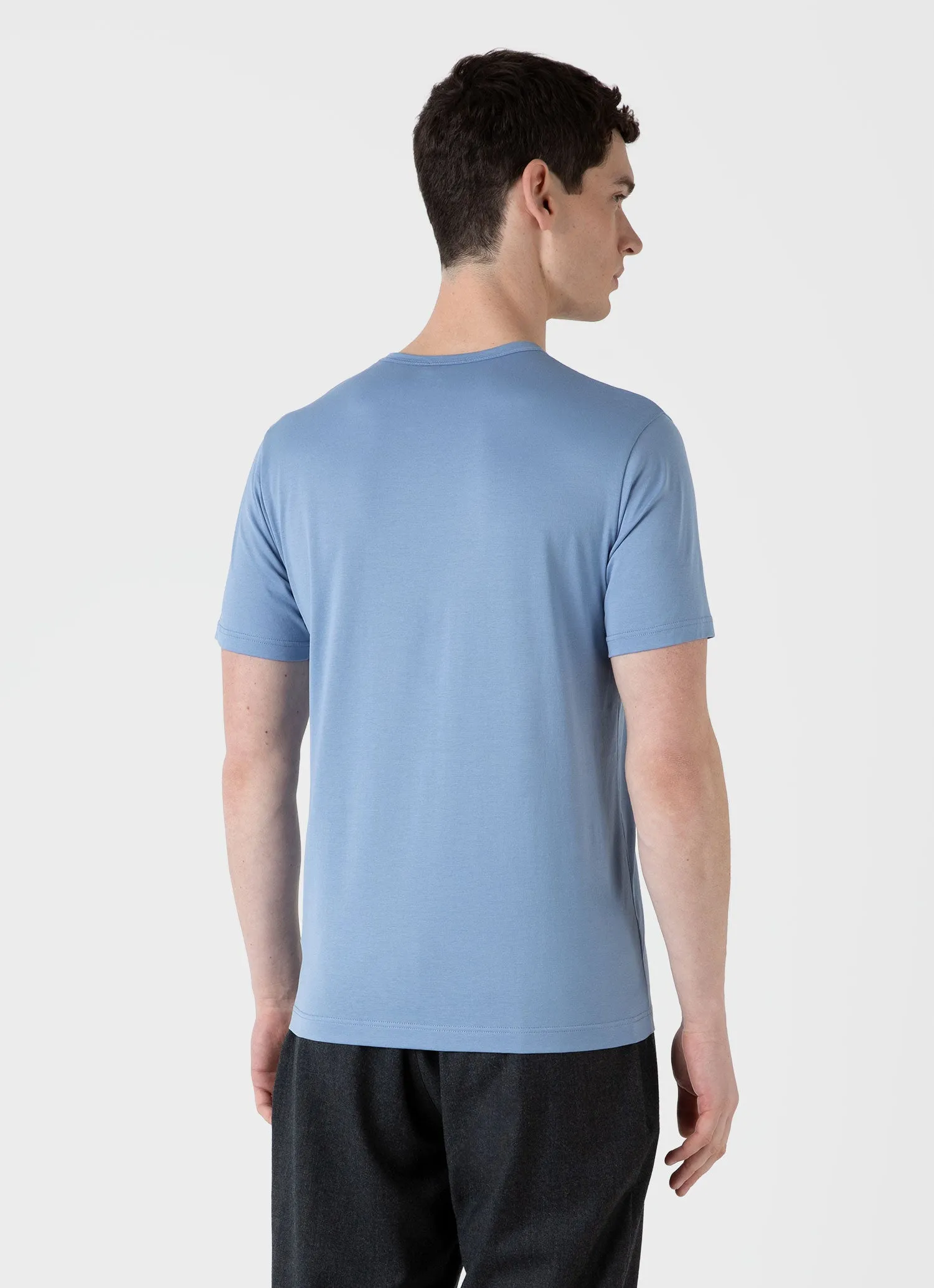 Men's Classic T-shirt in Cornflower sold by Sunspel product image thumbnail 5