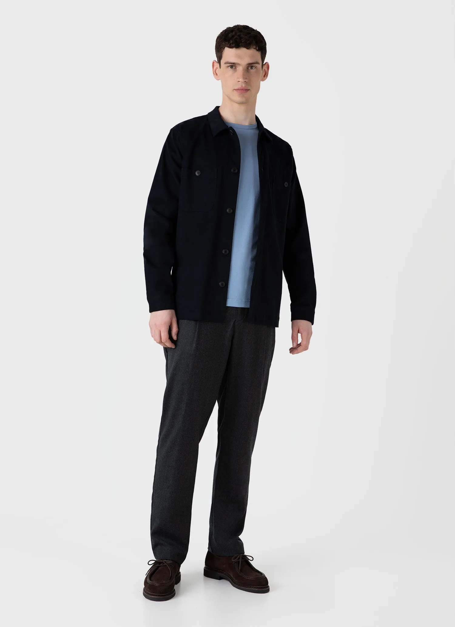 Men's Classic T-shirt in Cornflower sold by Sunspel product image thumbnail 3