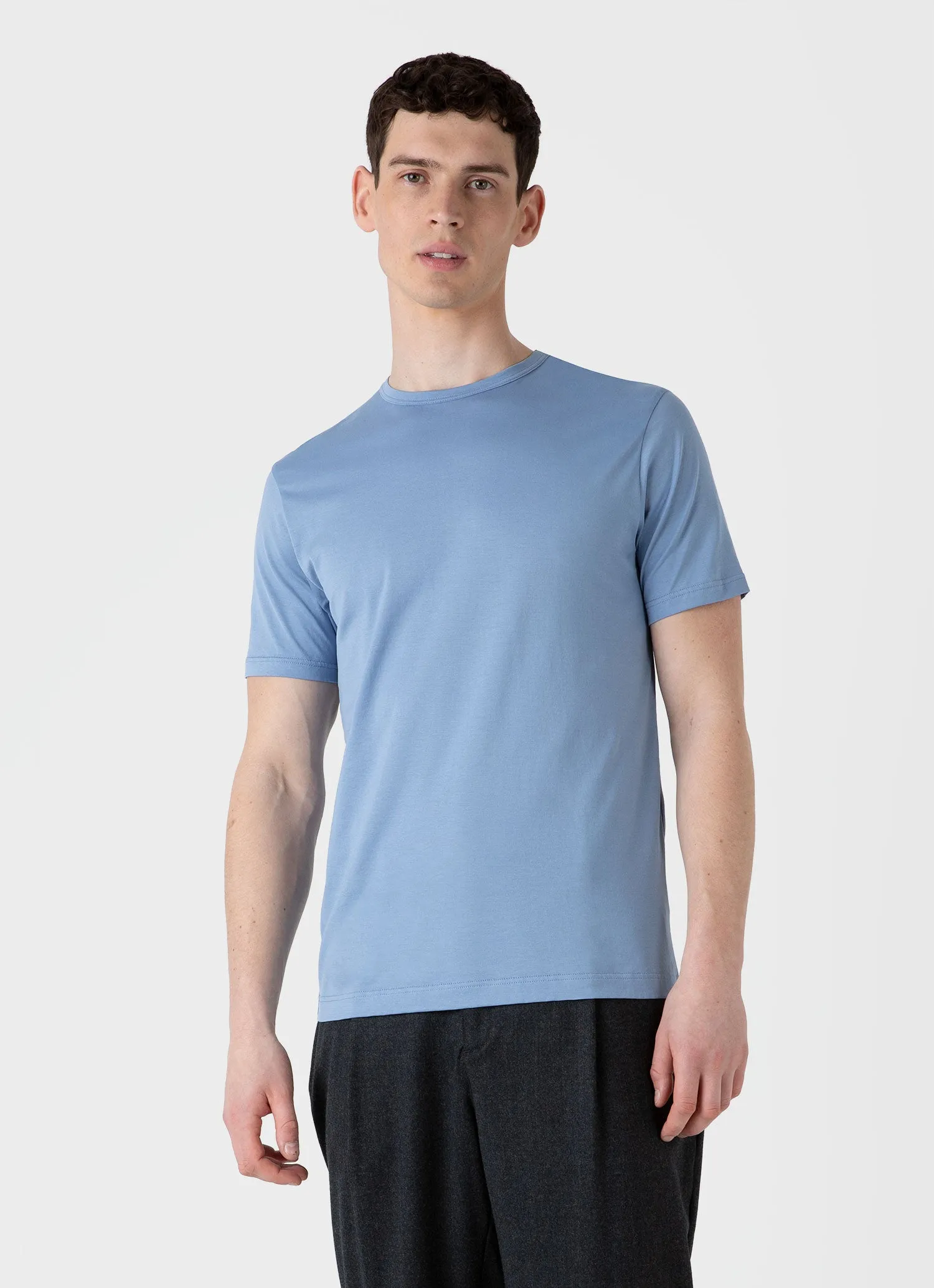 Men's Classic T-shirt in Cornflower sold by Sunspel product image thumbnail 2