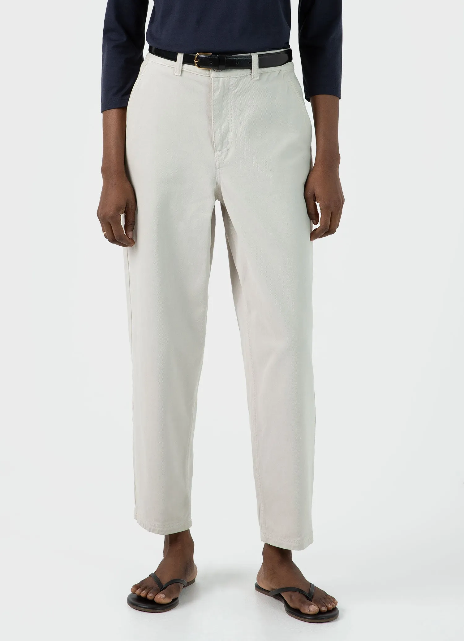 Women's Cotton Tapered Trouser in Chalk sold by Sunspel product image thumbnail 2