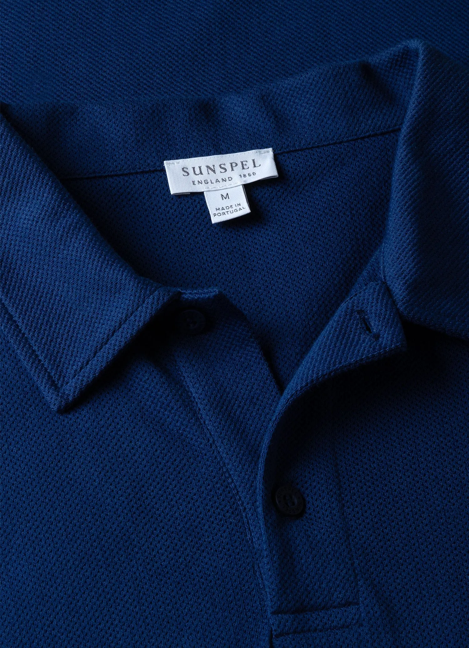 Men's Riviera Polo Shirt in Space Blue sold by Sunspel product image thumbnail 4