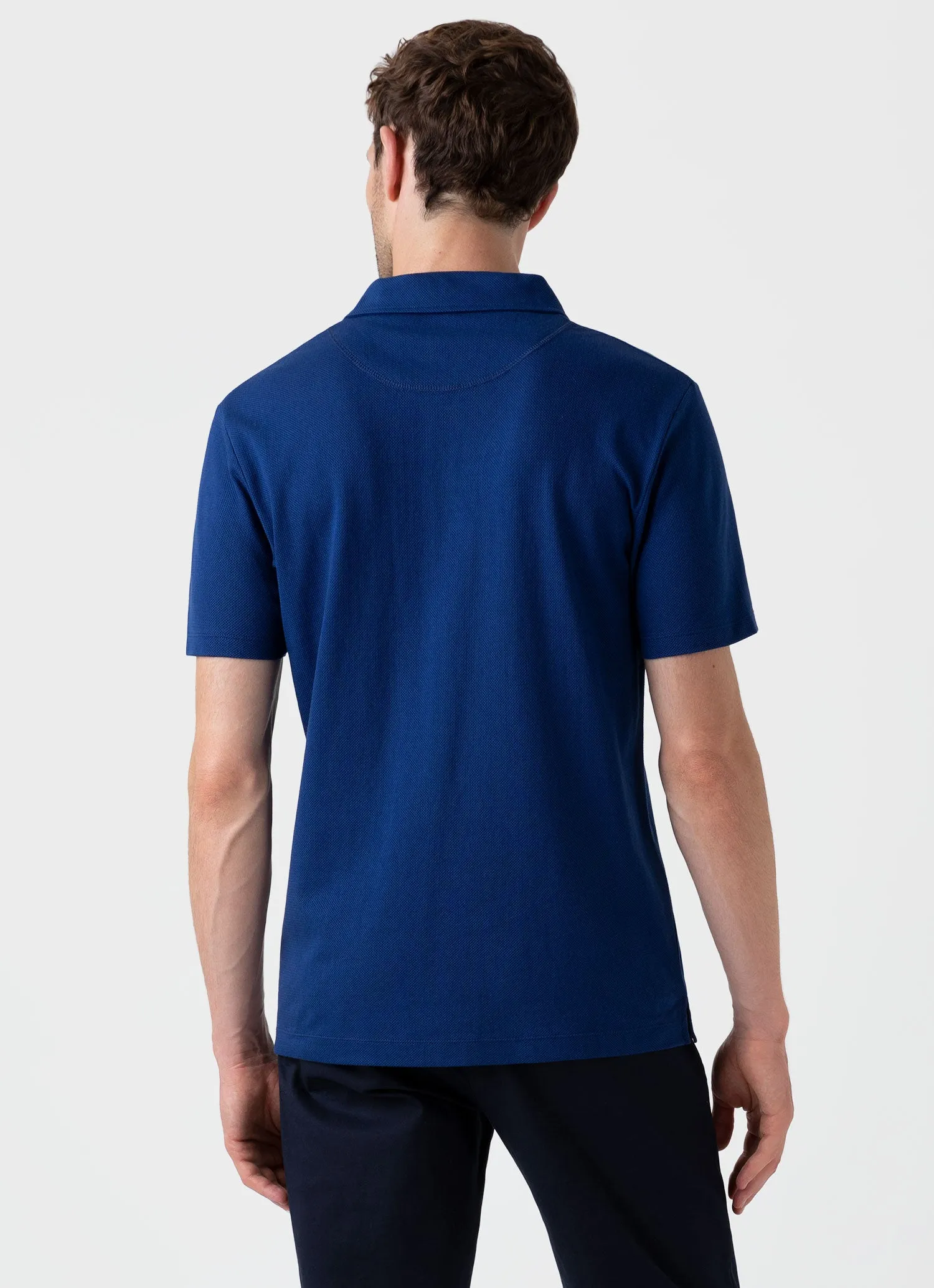 Men's Riviera Polo Shirt in Space Blue sold by Sunspel product image thumbnail 5