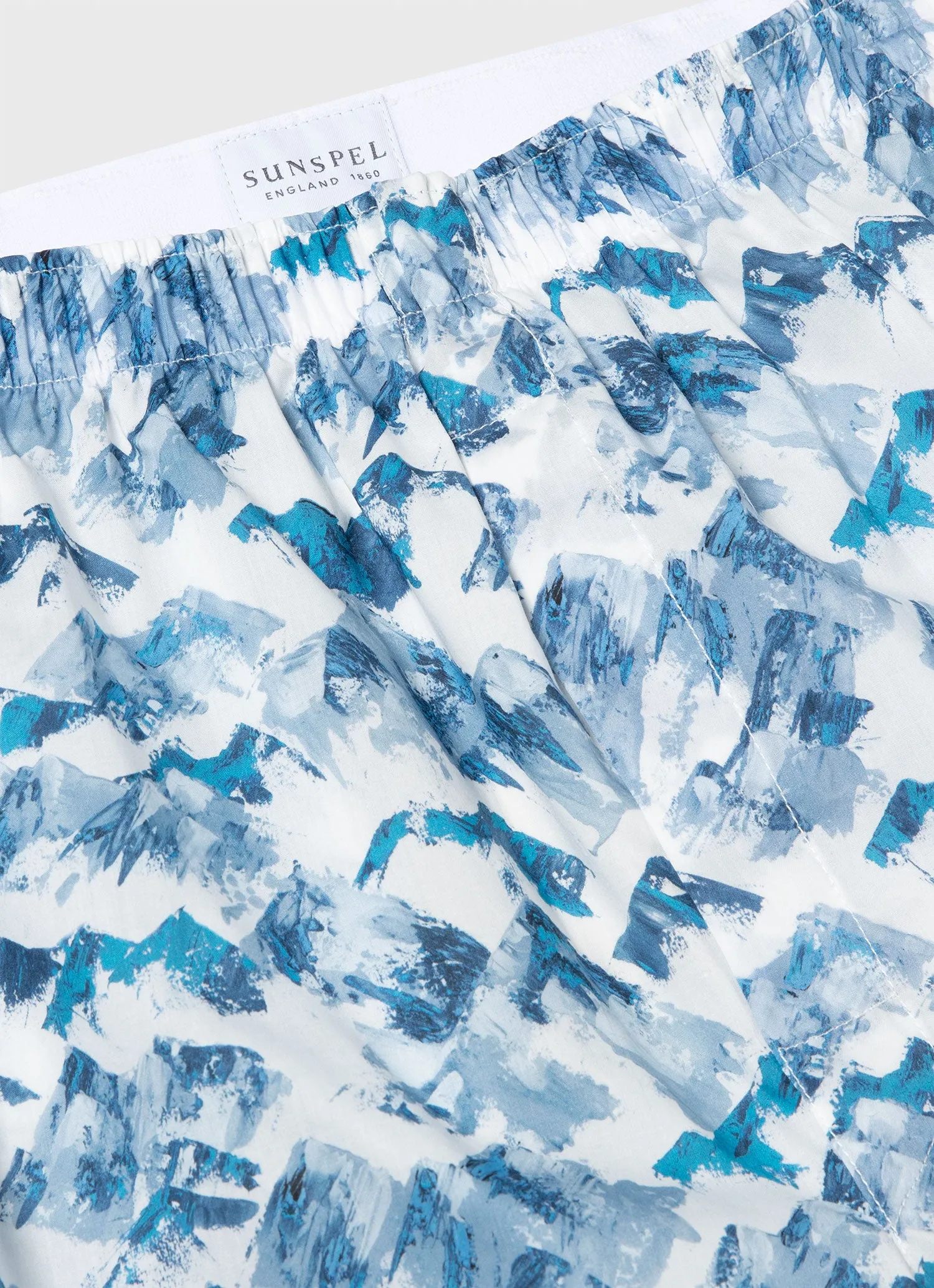 Men's Classic Boxer Shorts in Liberty Fabric Blue Mount Olympus sold by Sunspel product image thumbnail 4