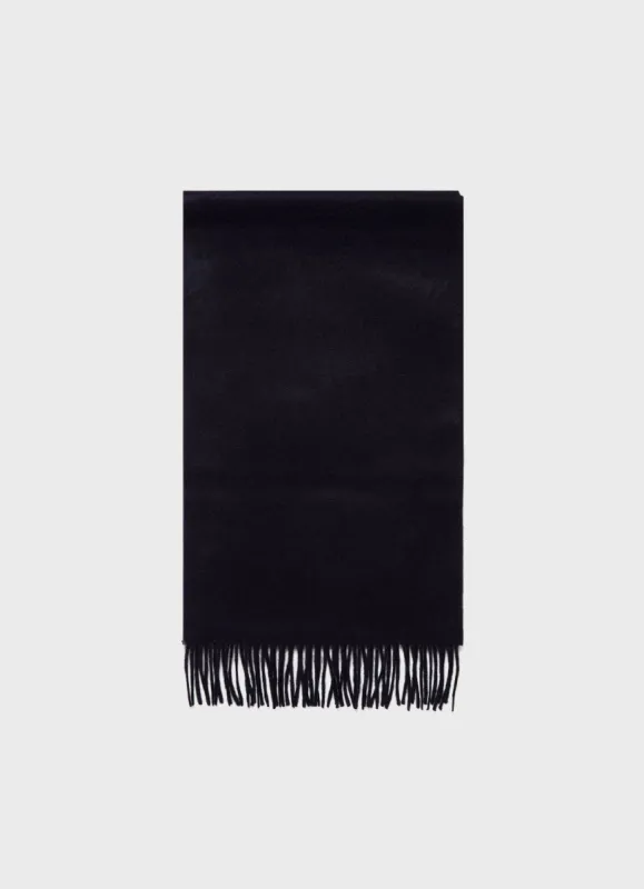 Cashmere Woven Scarf in Navy sold by Sunspel