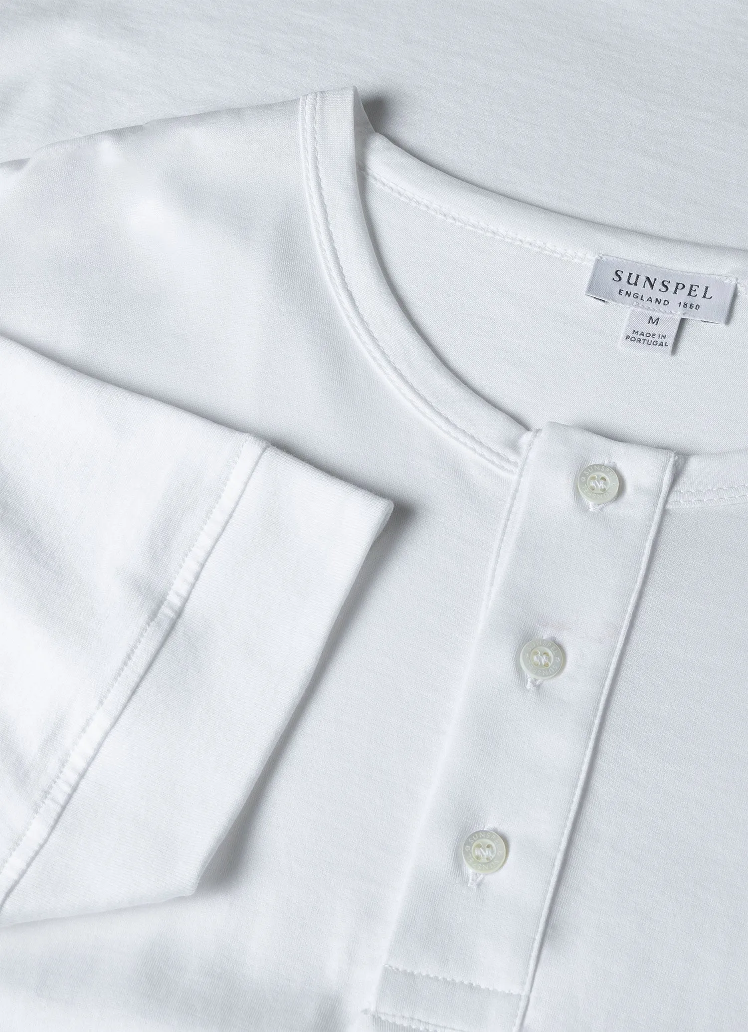 Men's Henley T-shirt in White sold by Sunspel product image thumbnail 4