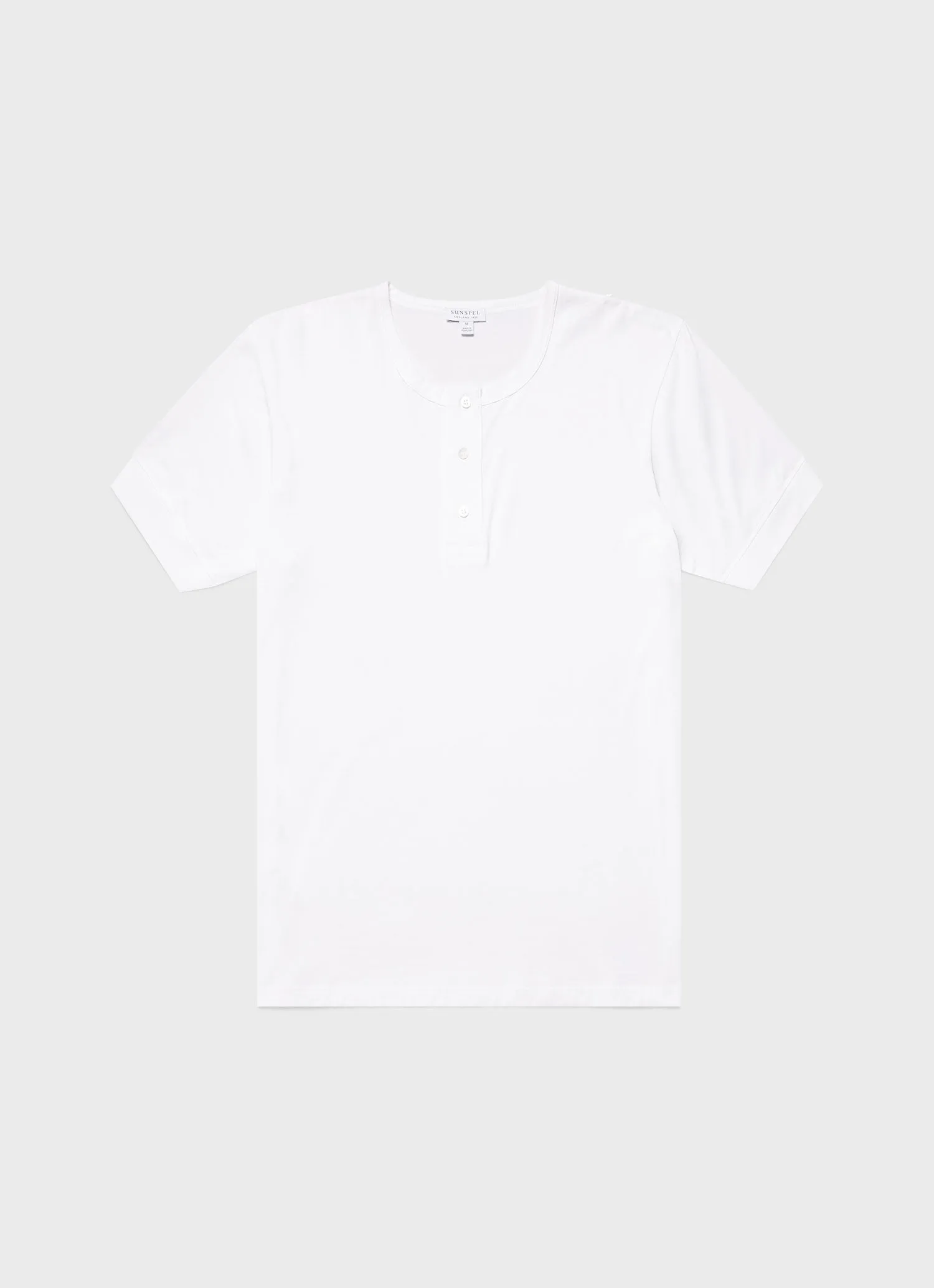 Men's Henley T-shirt in White sold by Sunspel
