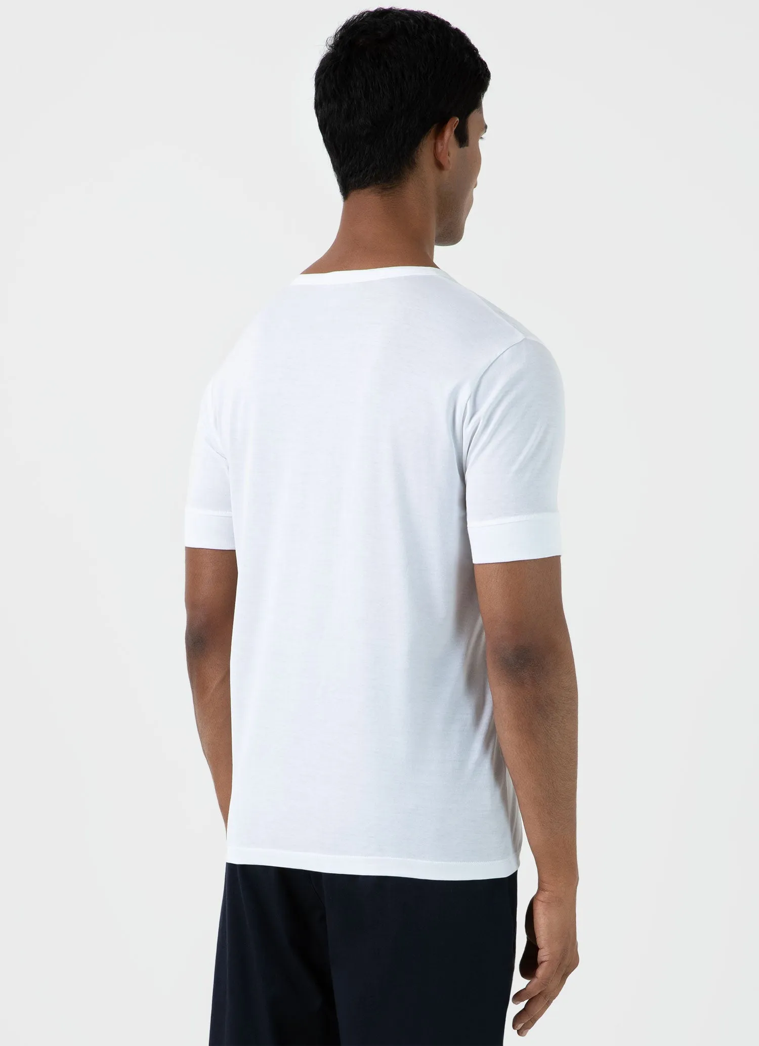 Men's Henley T-shirt in White sold by Sunspel product image thumbnail 5
