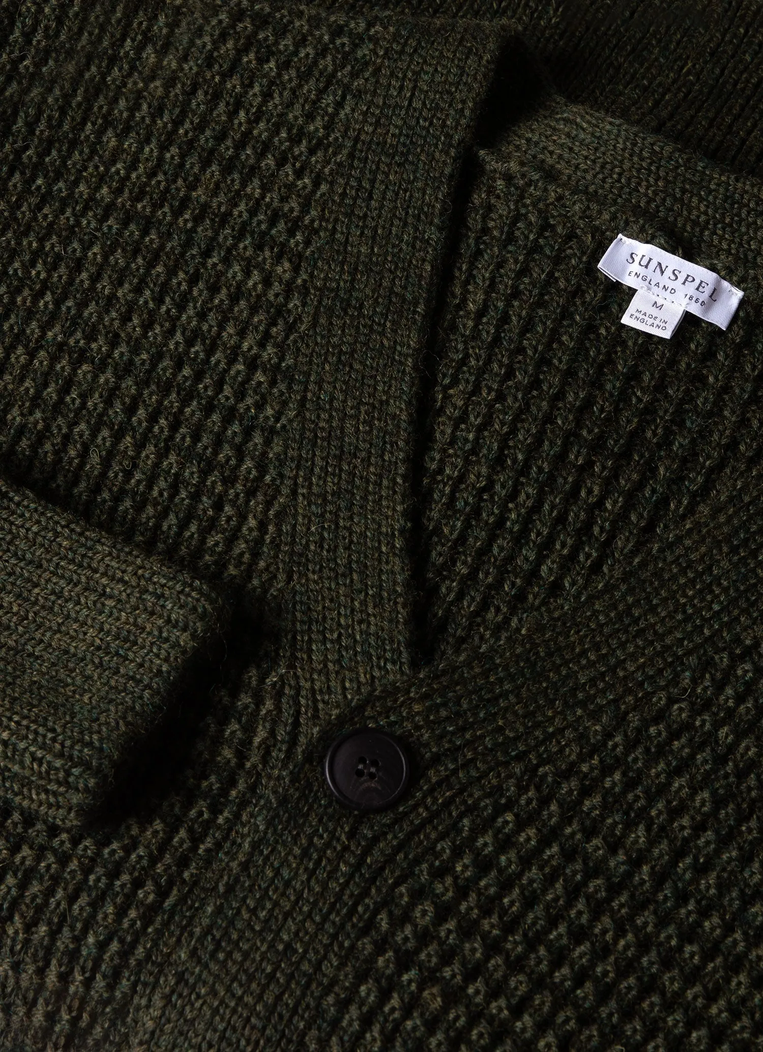 Men's Fisherman Cardigan in Dark Olive sold by Sunspel product image thumbnail 4