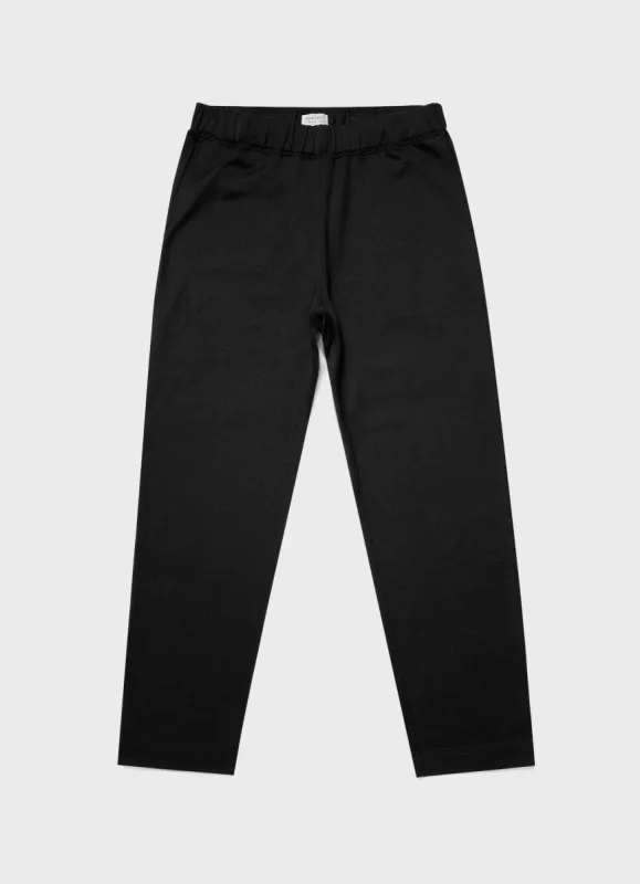 Men's Sea Island Sweatpants in Black made by Sunspel