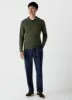 Men's Sea Island Cotton Long Sleeve Polo Shirt in Hunter Green sold by Sunspel
