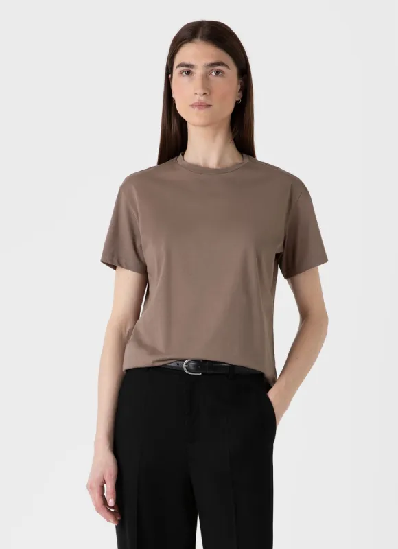 Women's Boy Fit T-shirt in Cedar sold by Sunspel
