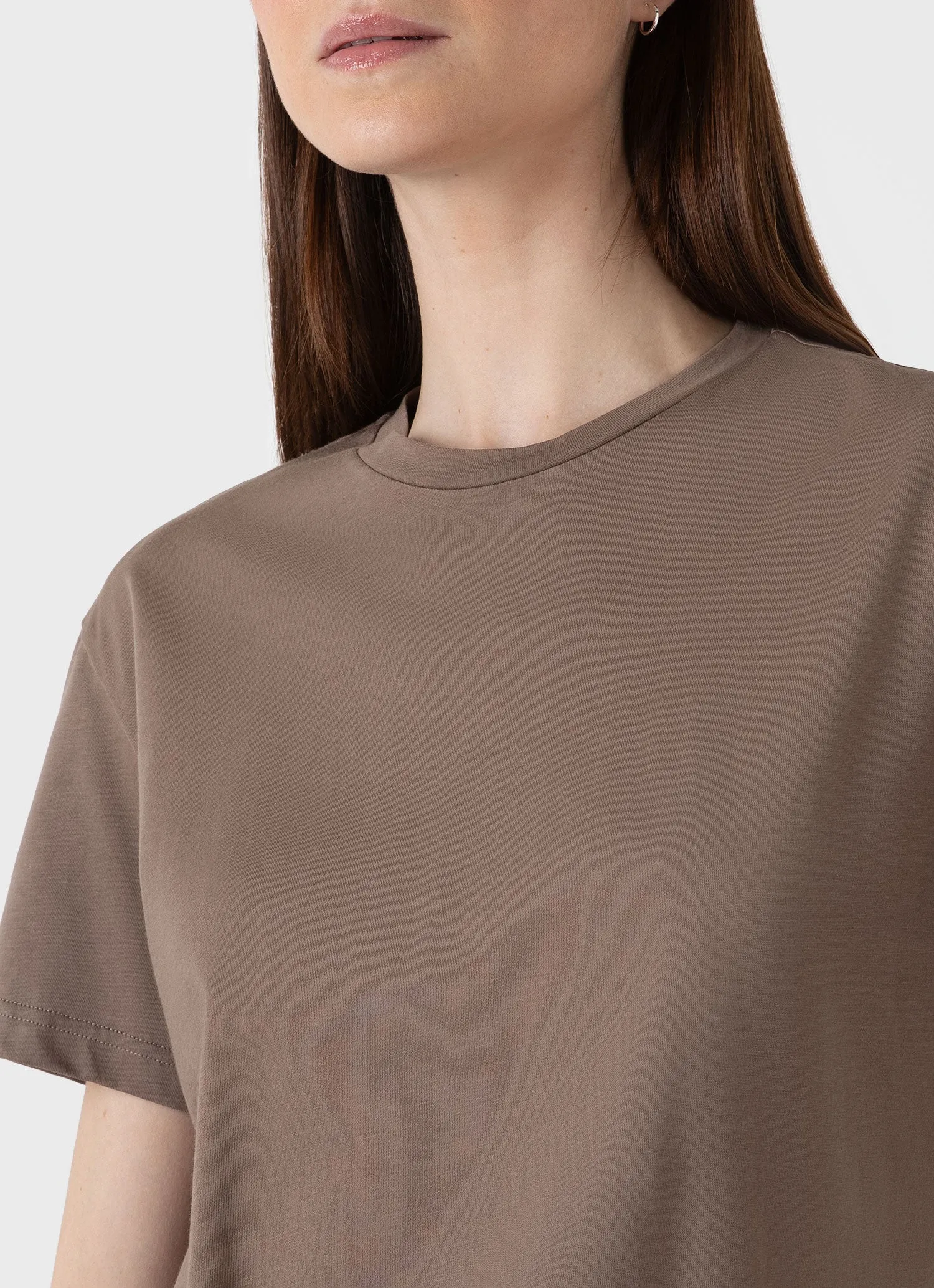 Women's Boy Fit T-shirt in Cedar sold by Sunspel product image thumbnail 4