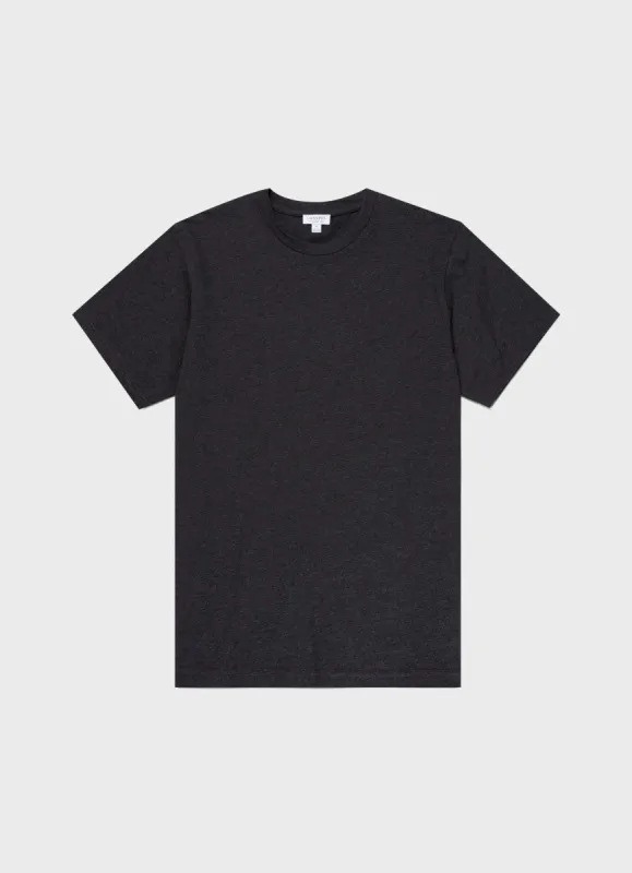 Men's Riviera T-shirt in Charcoal Melange sold by Sunspel