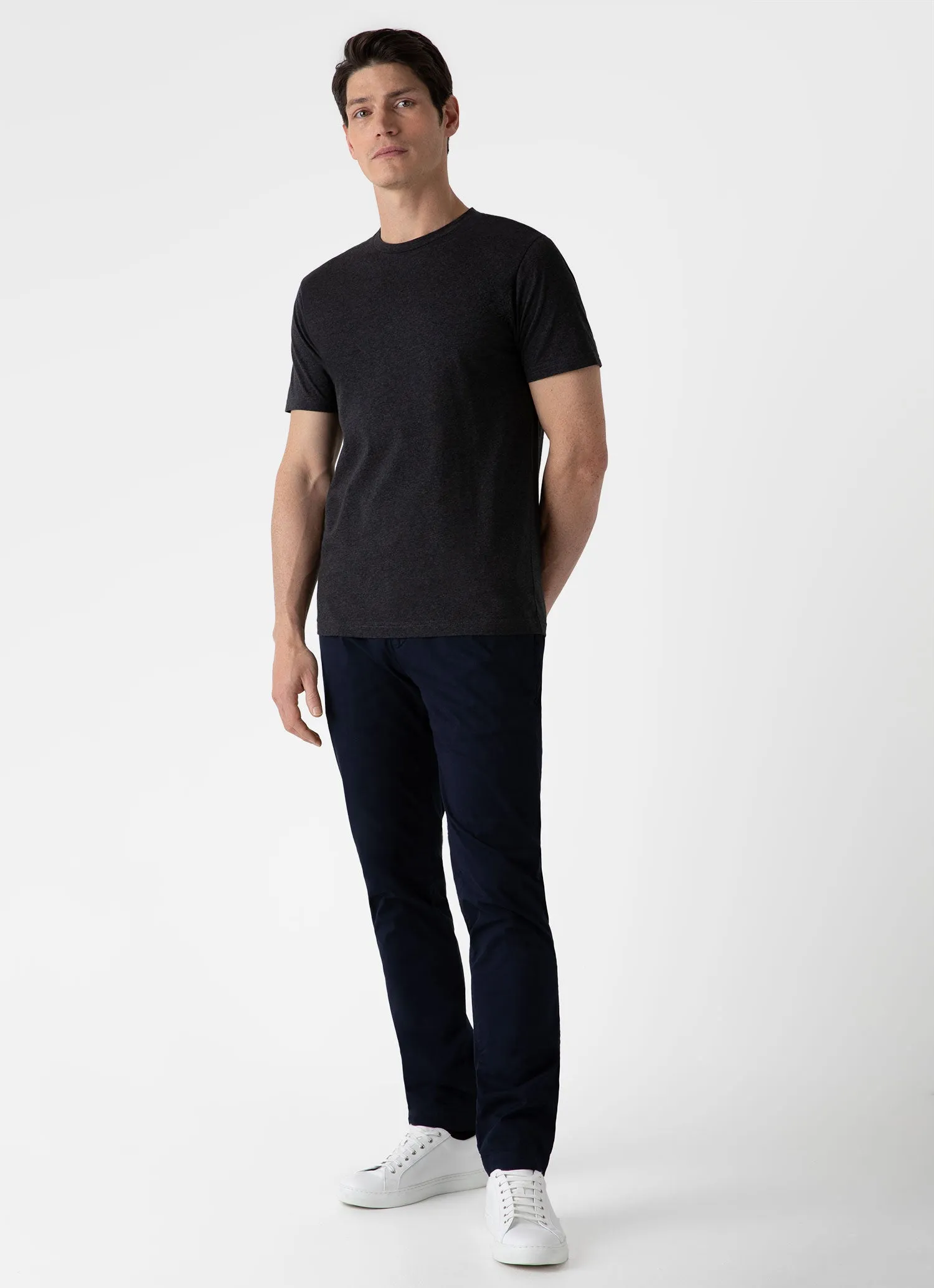 Men's Riviera T-shirt in Charcoal Melange sold by Sunspel product image thumbnail 3