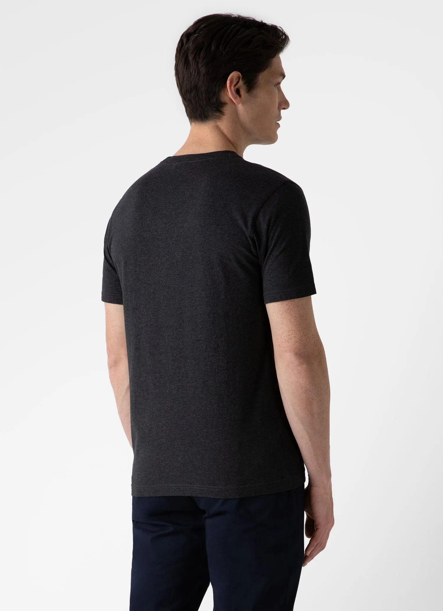 Men's Riviera T-shirt in Charcoal Melange sold by Sunspel product image thumbnail 5