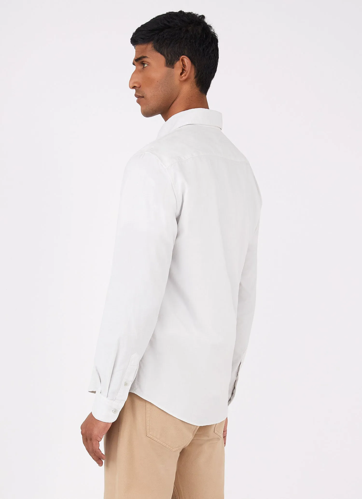 Men's Fine Cord Shirt in Chalk sold by Sunspel product image thumbnail 4