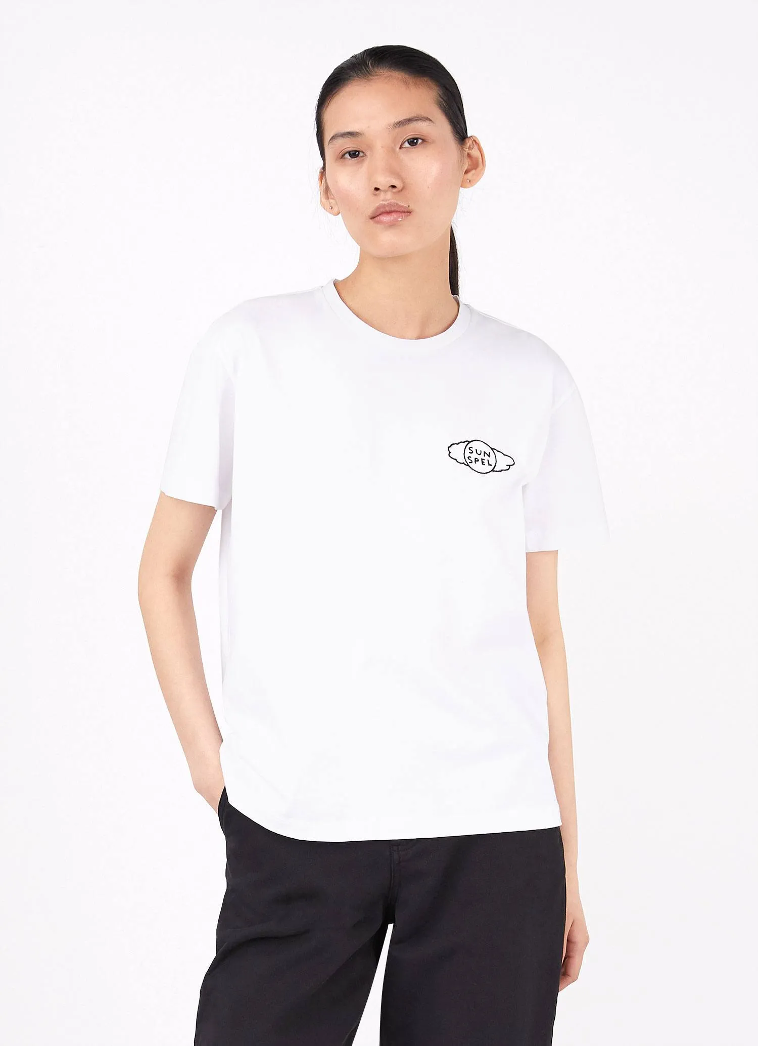 Women's David Shrigley Boy Fit T-shirt in White sold by Sunspel product image thumbnail 2