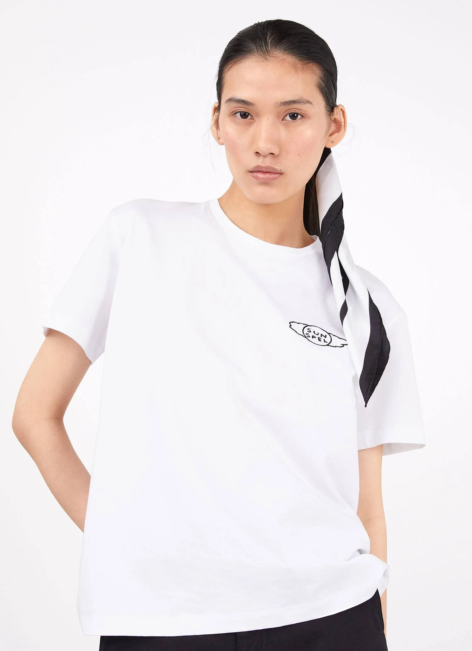 Women's David Shrigley Boy Fit T-shirt in White sold by Sunspel