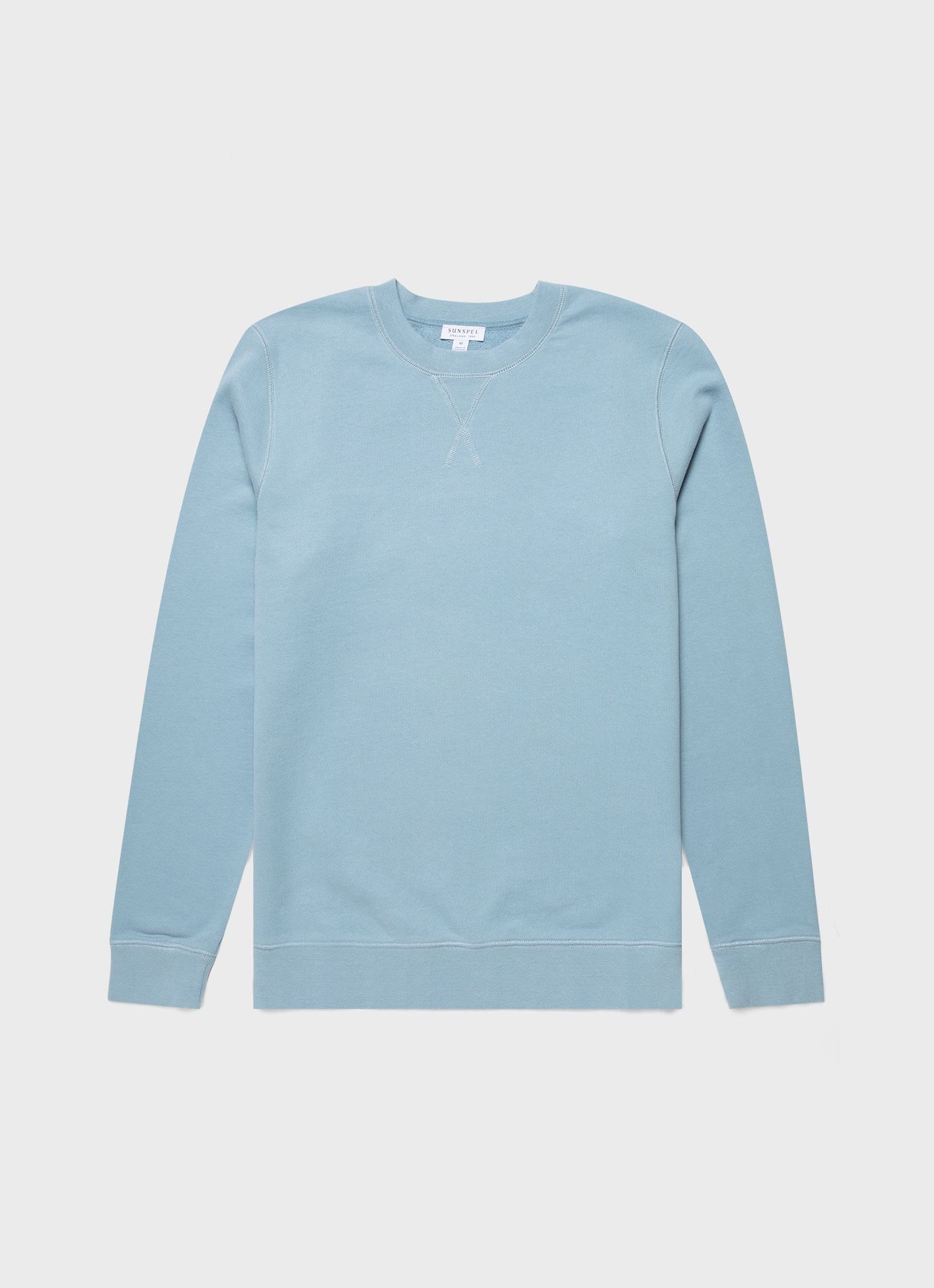 Men's Loopback Sweatshirt in Blue Mist sold by Sunspel
