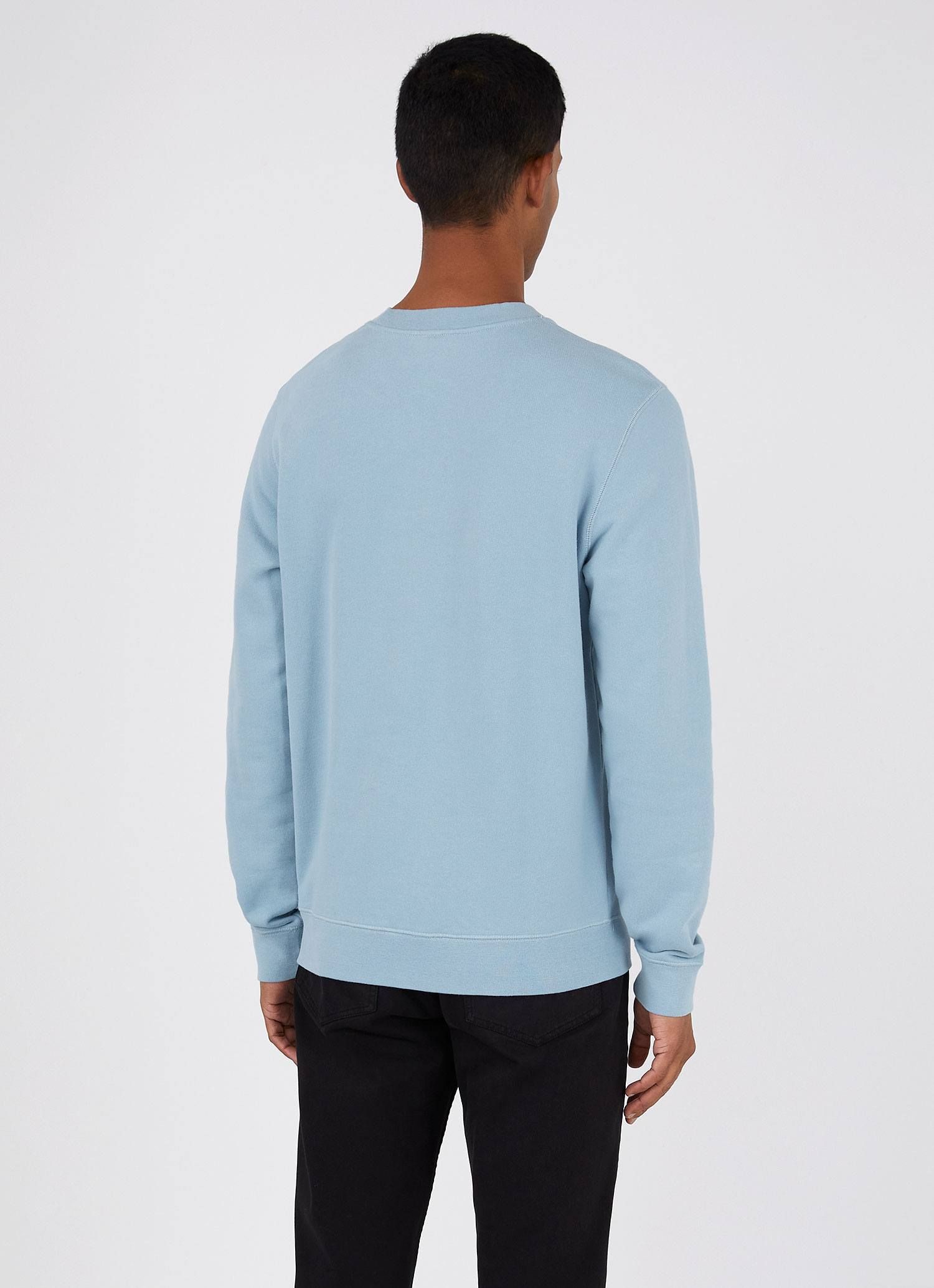 Men's Loopback Sweatshirt in Blue Mist sold by Sunspel product image thumbnail 4