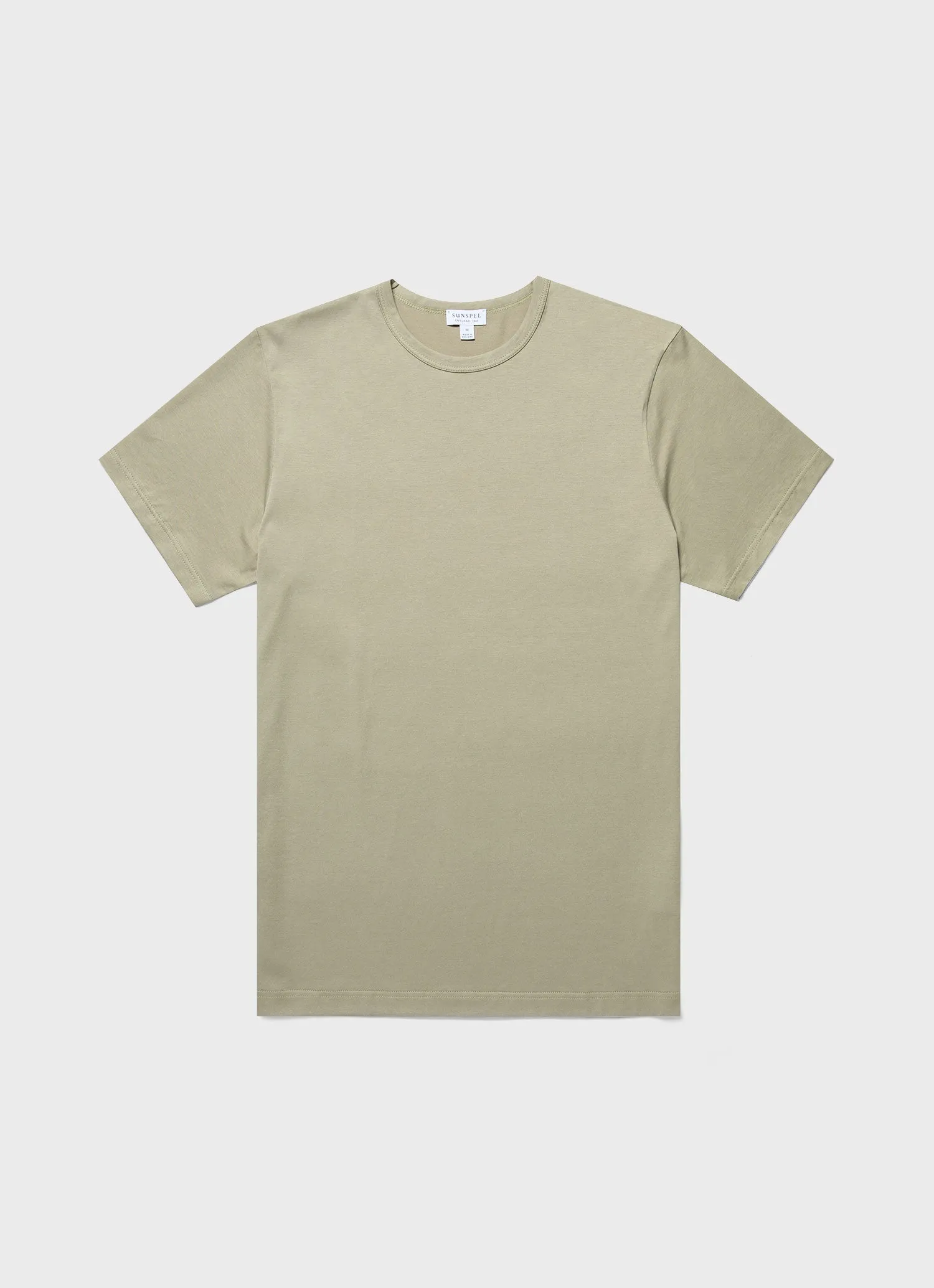 Men's Classic T-shirt in Pale Khaki sold by Sunspel