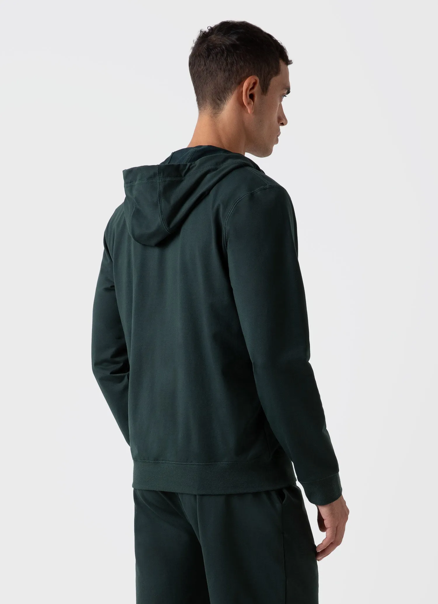 Men's DriRelease Active Hoody in Seaweed sold by Sunspel product image thumbnail 4