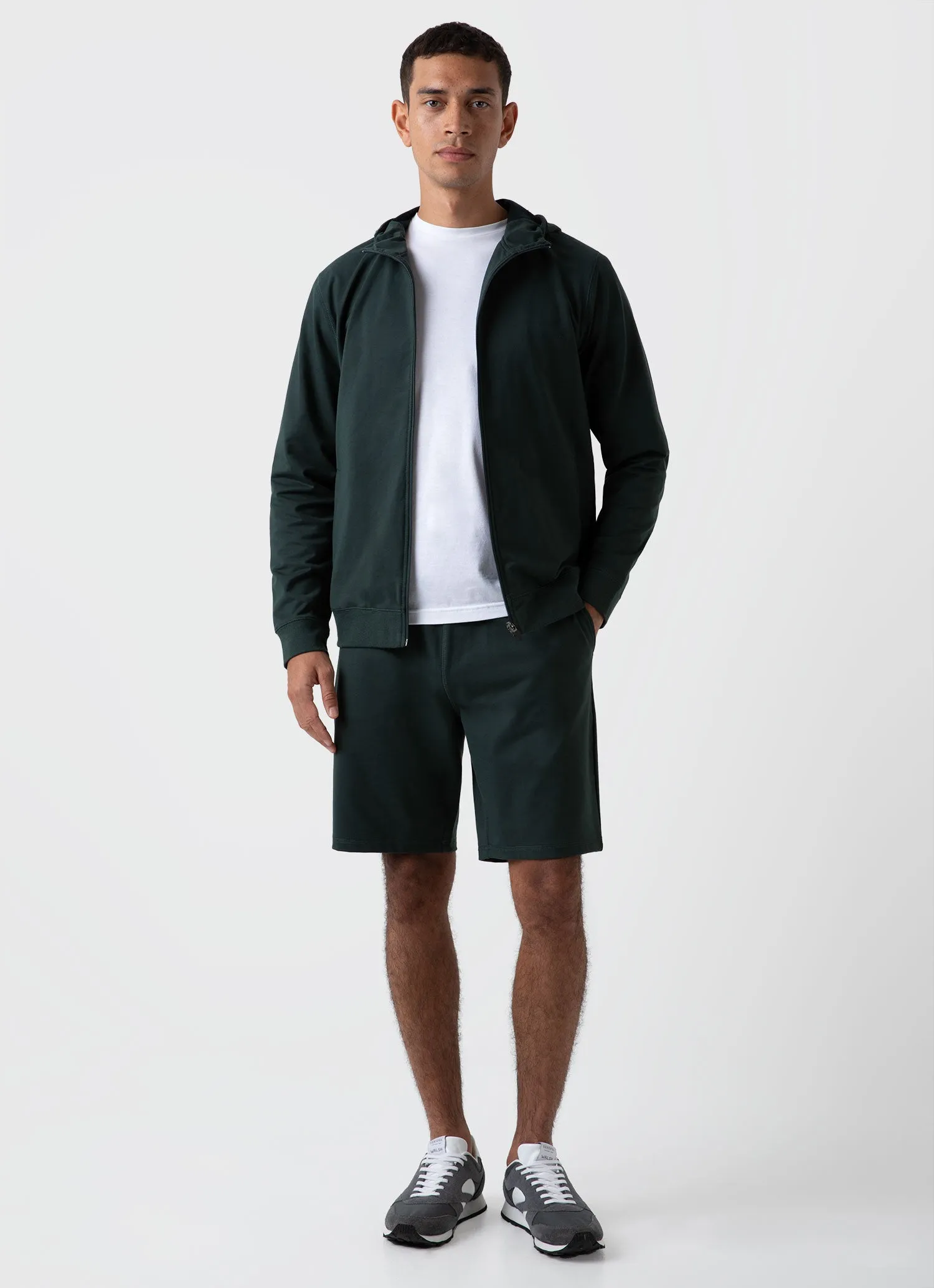 Men's DriRelease Active Hoody in Seaweed sold by Sunspel product image thumbnail 3