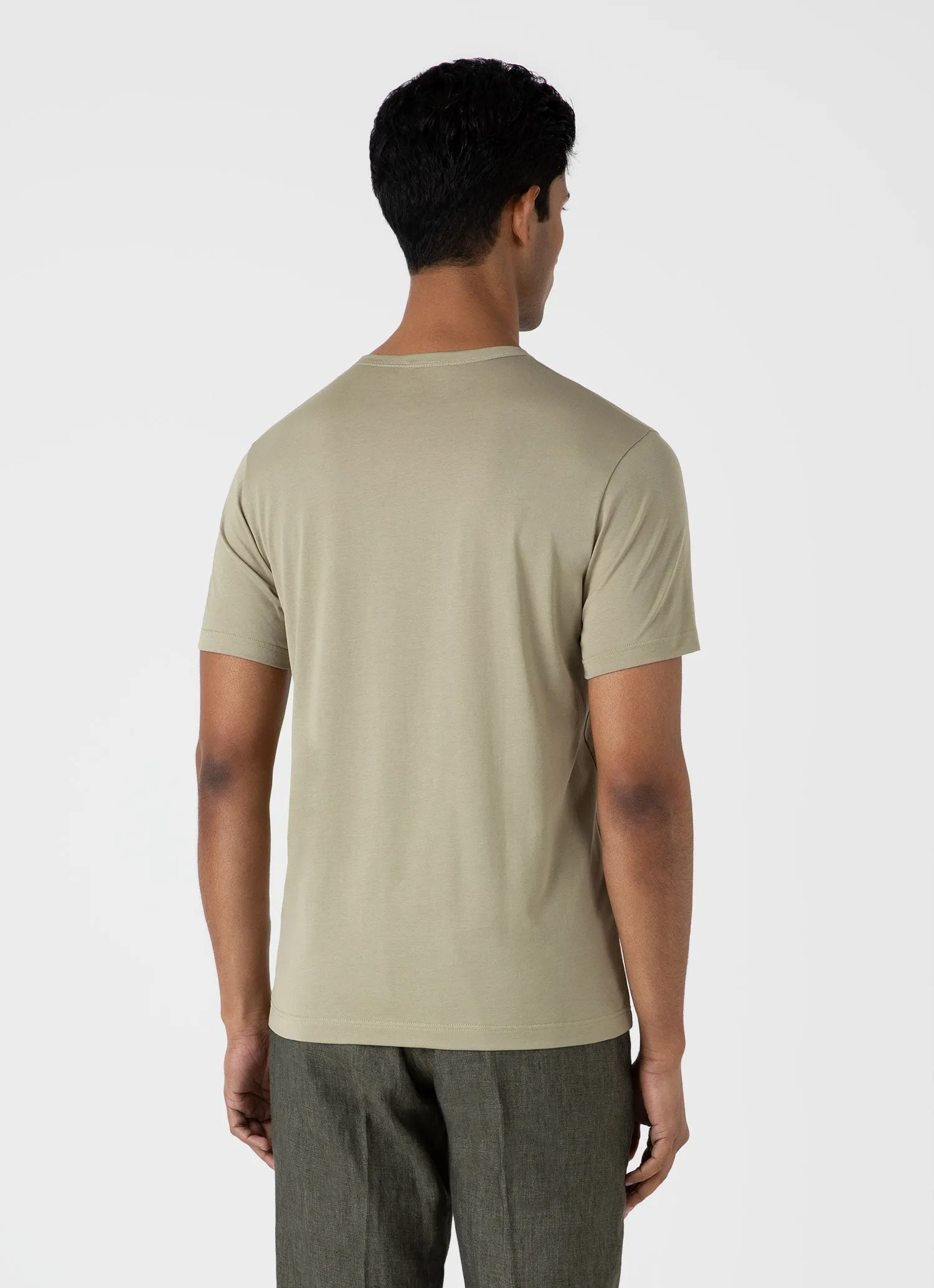 Men's Classic T-shirt in Pale Khaki sold by Sunspel product image thumbnail 5