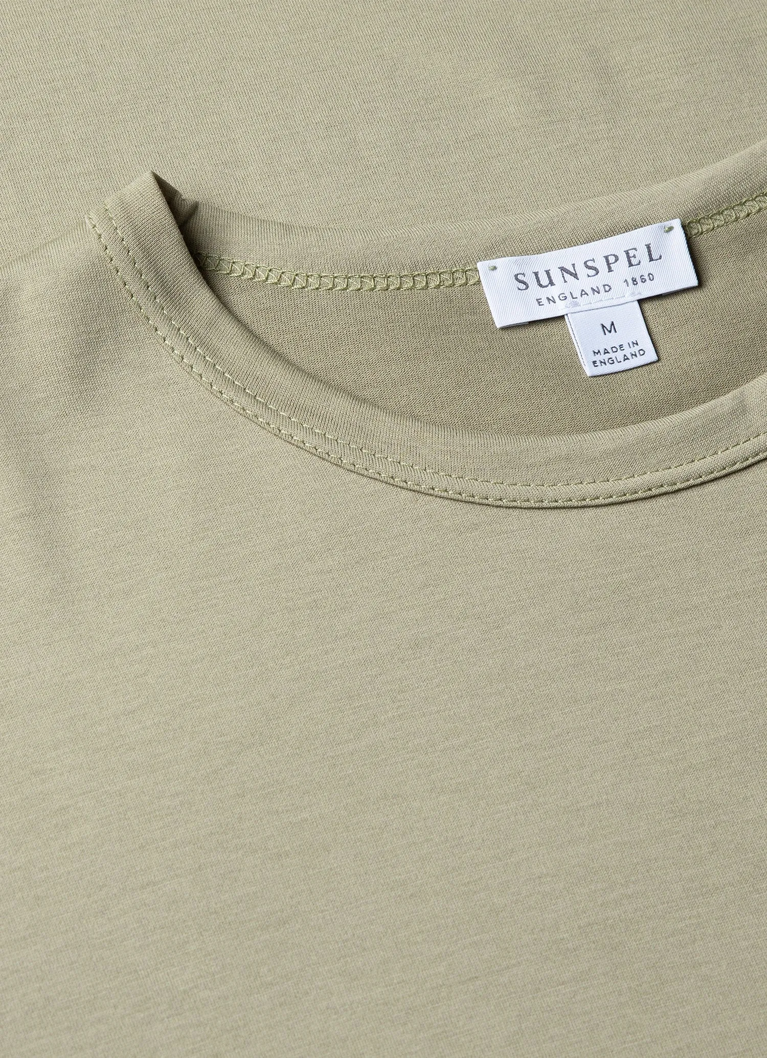 Men's Classic T-shirt in Pale Khaki sold by Sunspel product image thumbnail 4