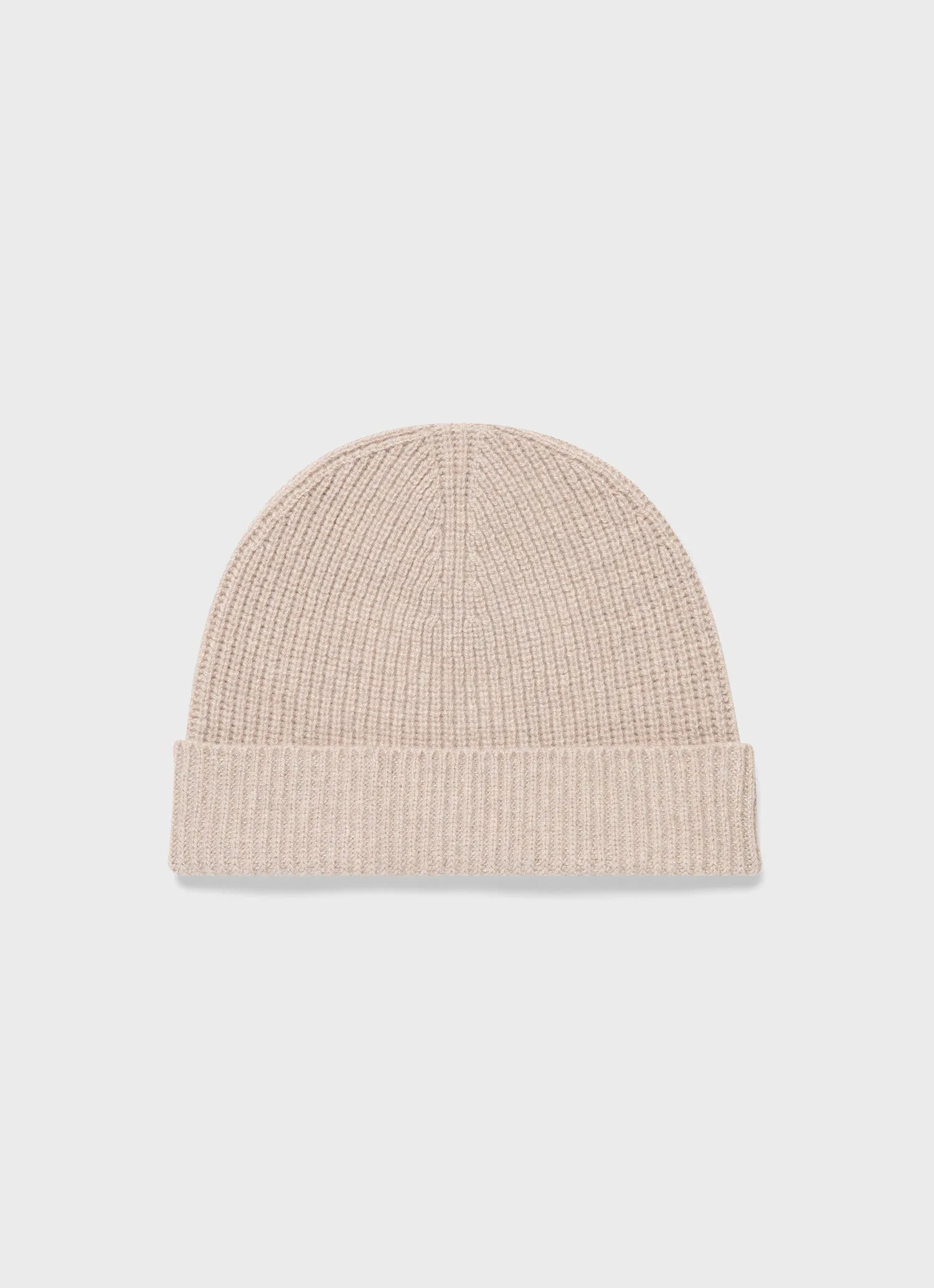 Cashmere Ribbed Hat in Putty sold by Sunspel
