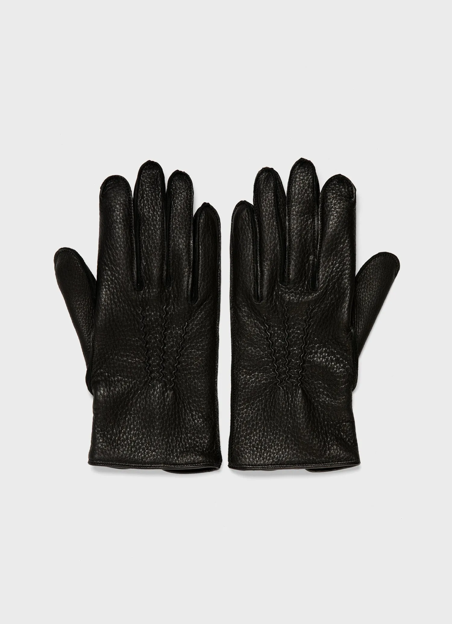 Men's Dents Deerskin Glove in Black sold by Sunspel