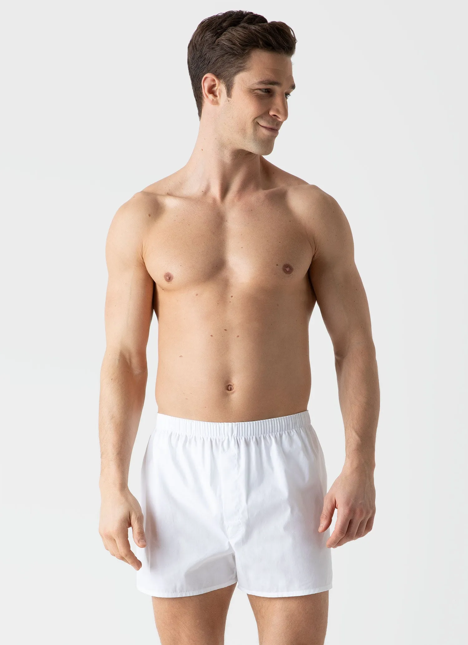 Men's Classic Boxer Shorts in White sold by Sunspel product image thumbnail 2