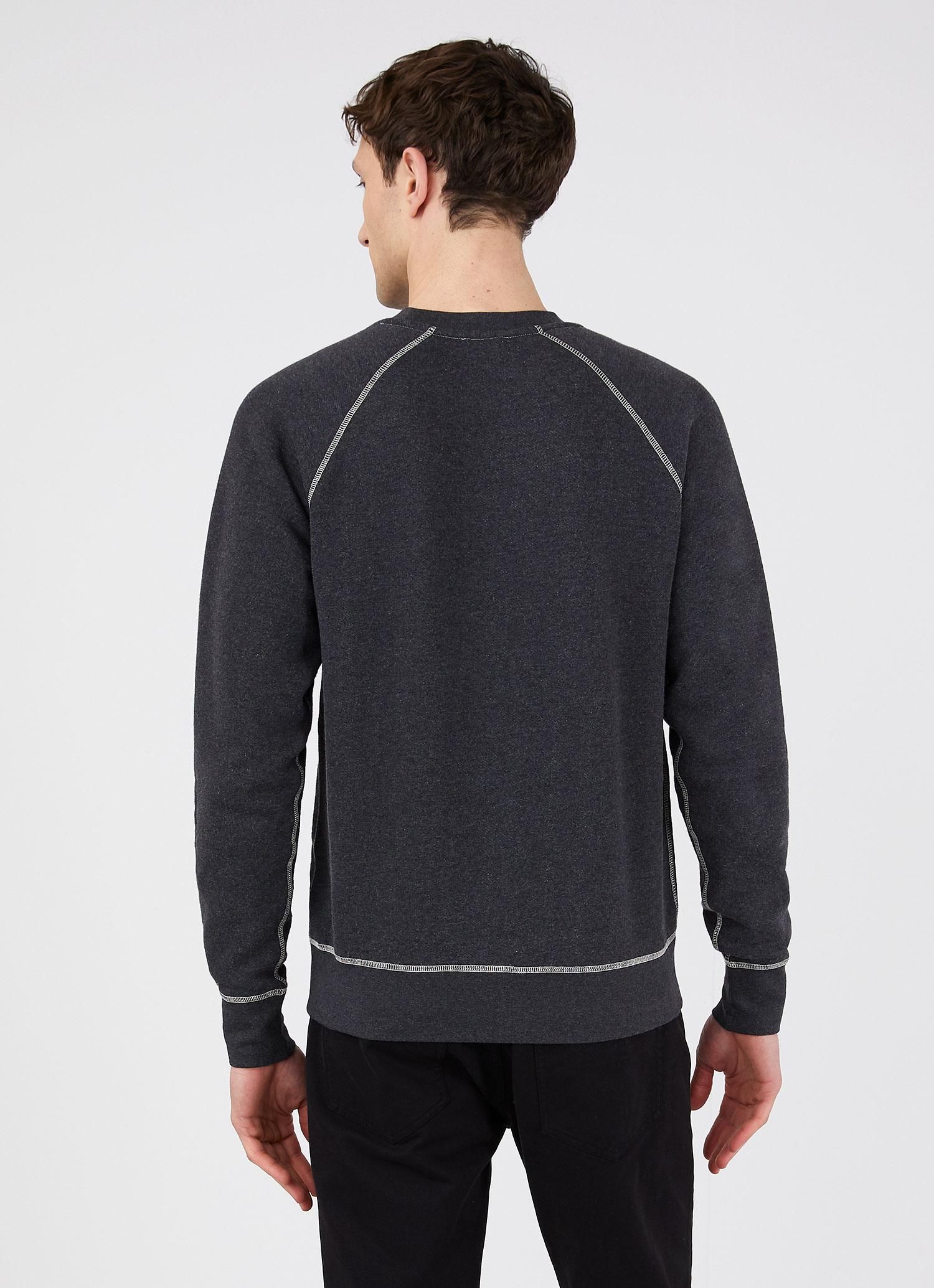 Men's Japanese Loopwheel Sweatshirt in Charcoal Melange sold by Sunspel product image thumbnail 4