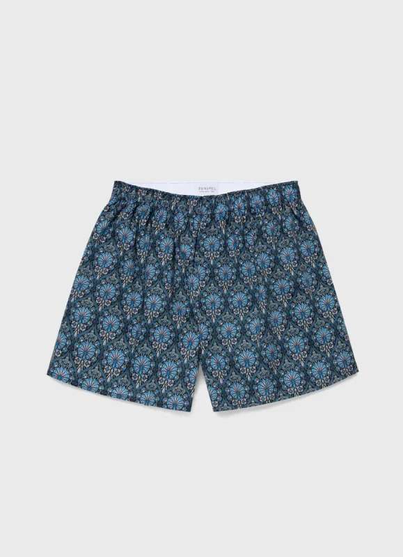 Men's Classic Boxer Shorts in Liberty Fabric Peacock Place sold by Sunspel