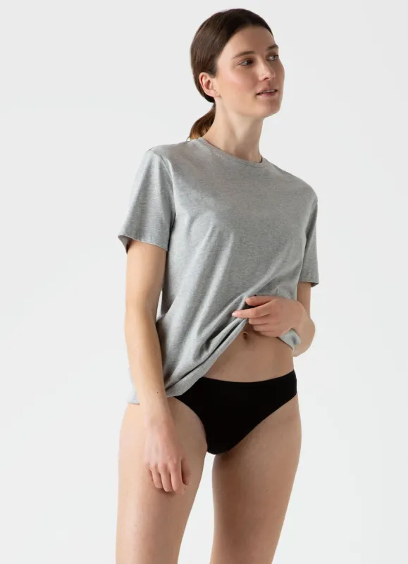 Women's Cotton Brief in Black sold by Sunspel
